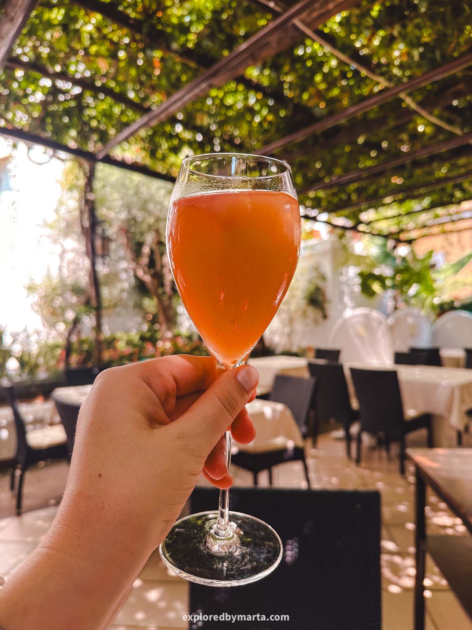 Minori, Italy-lunch under the lemon trees at Ristorante Giardiniello