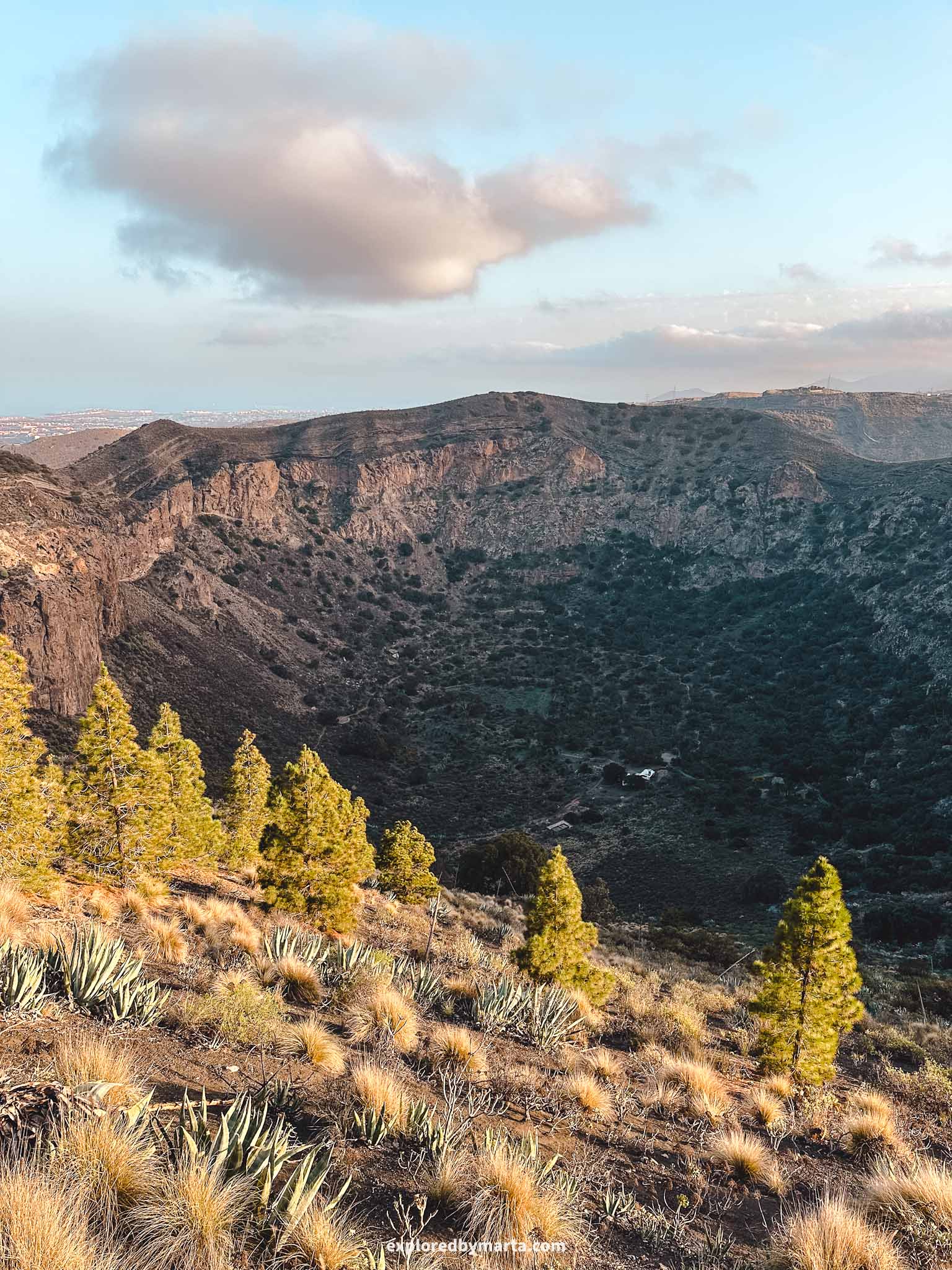 Gran Canaria, Spain-Caldera de Bandama circular hike around the rim of the crater in Gran Canaria