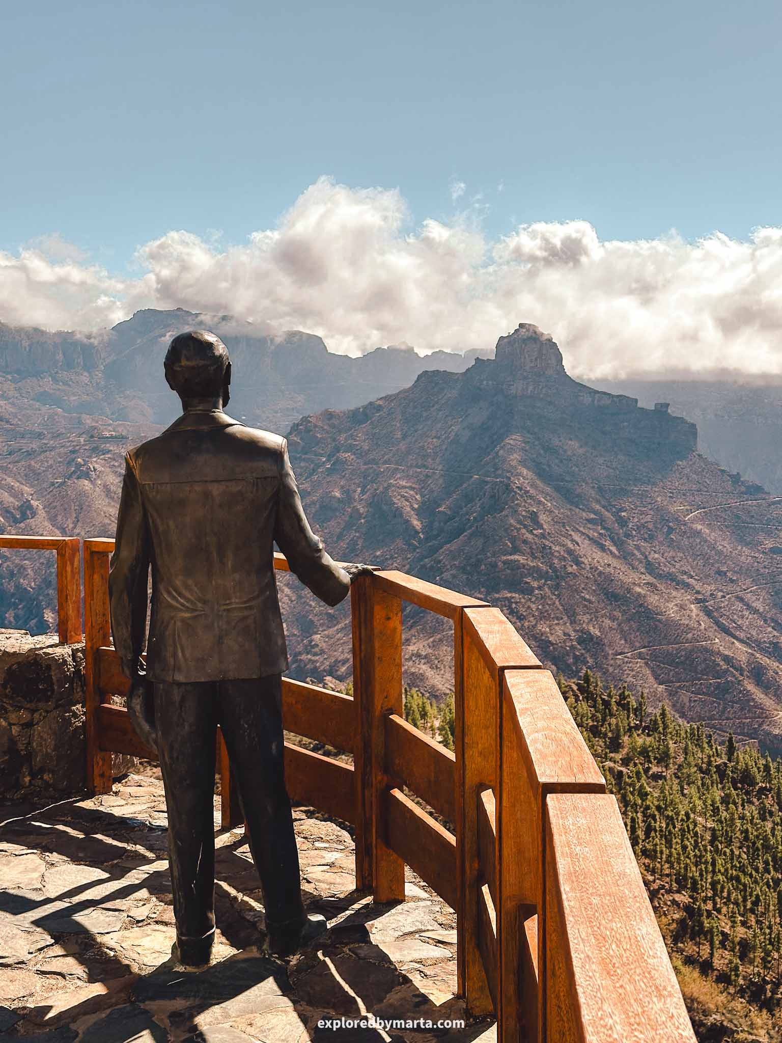 Gran Canaria, Spain-Mirador de Unamuno viewpoint in the mountain village of Artenara, Gran Canaria