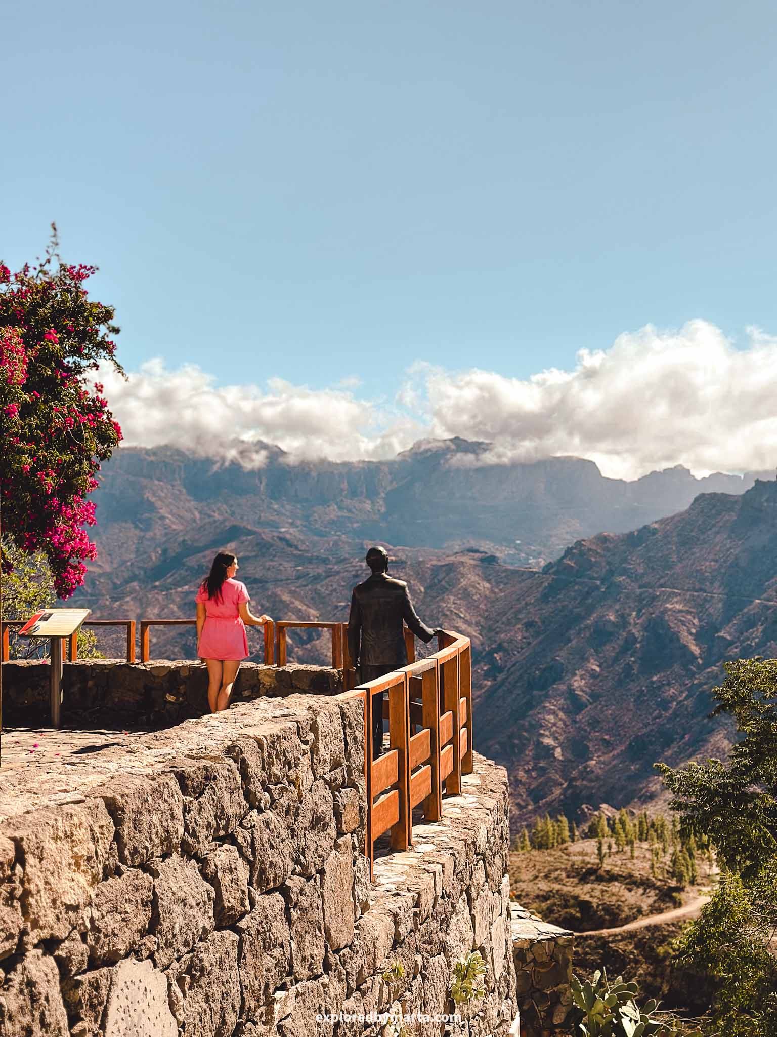 Gran Canaria, Spain-Mirador de Unamuno viewpoint in the mountain village of Artenara, Gran Canaria