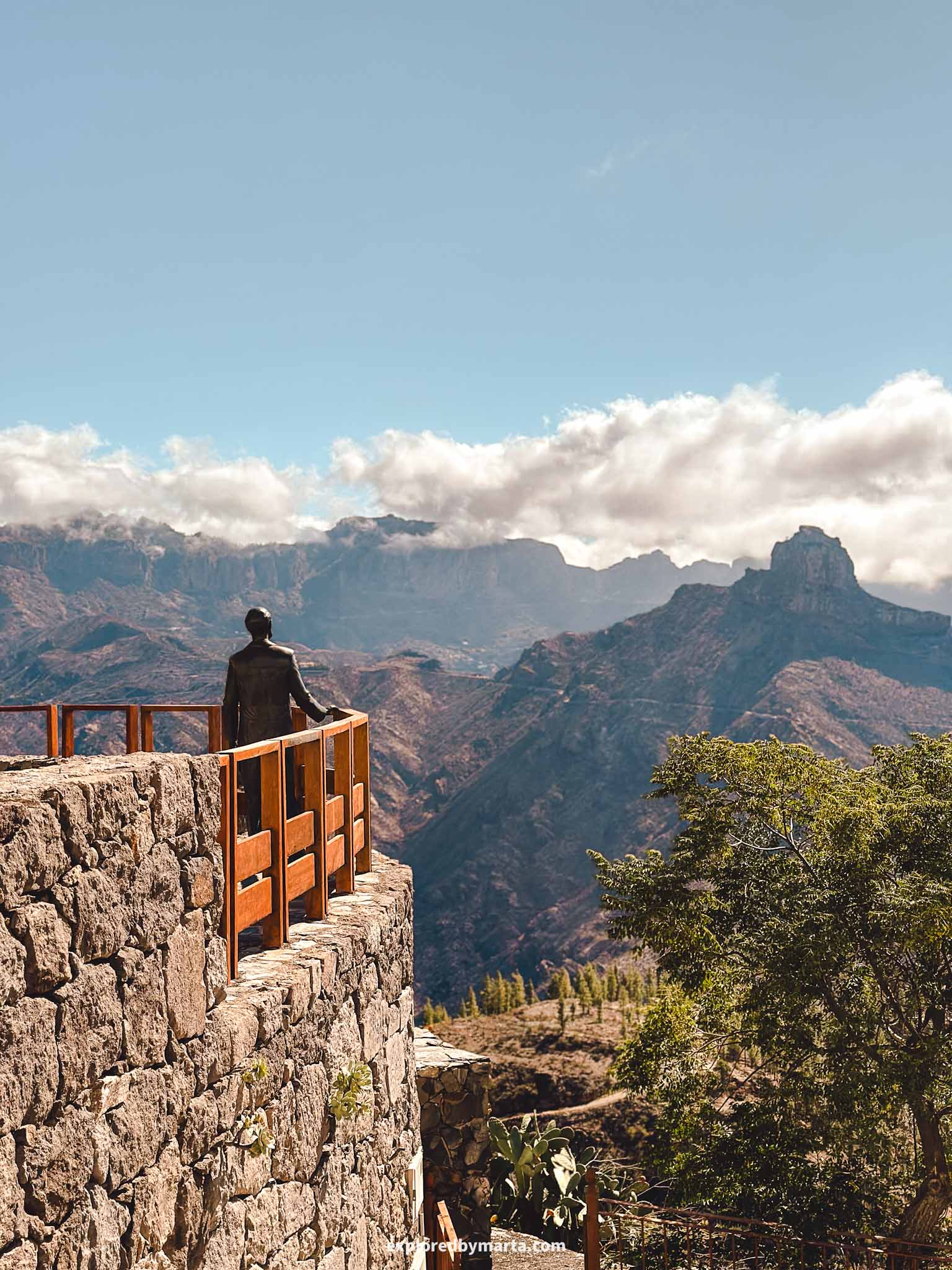 Gran Canaria, Spain-Mirador de Unamuno viewpoint in the mountain village of Artenara, Gran Canaria