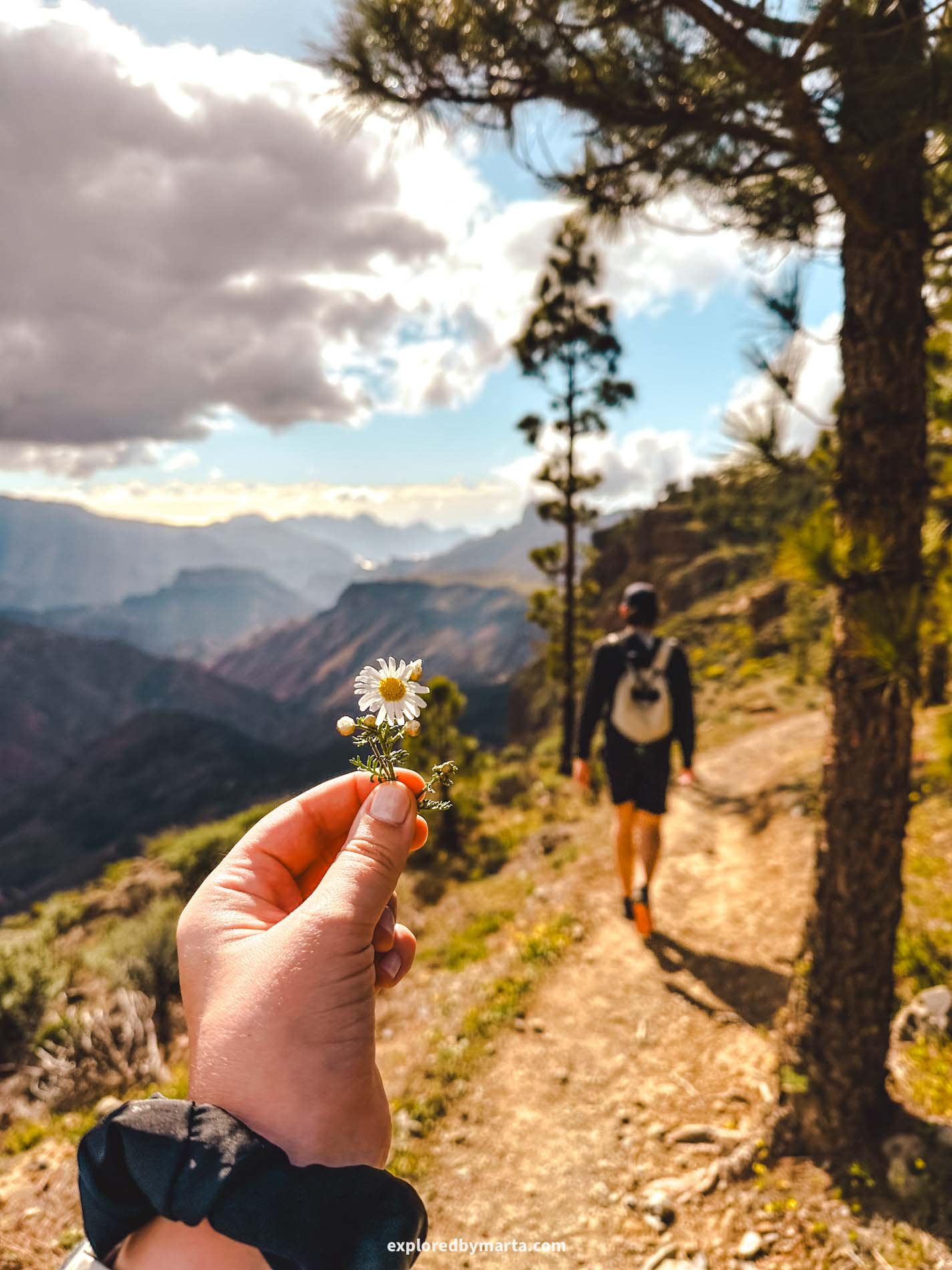 Gran Canaria, Spain-Cruz de Tejeda-Artenara hike in the mountains of Gran Canaria along Tejeda Crater