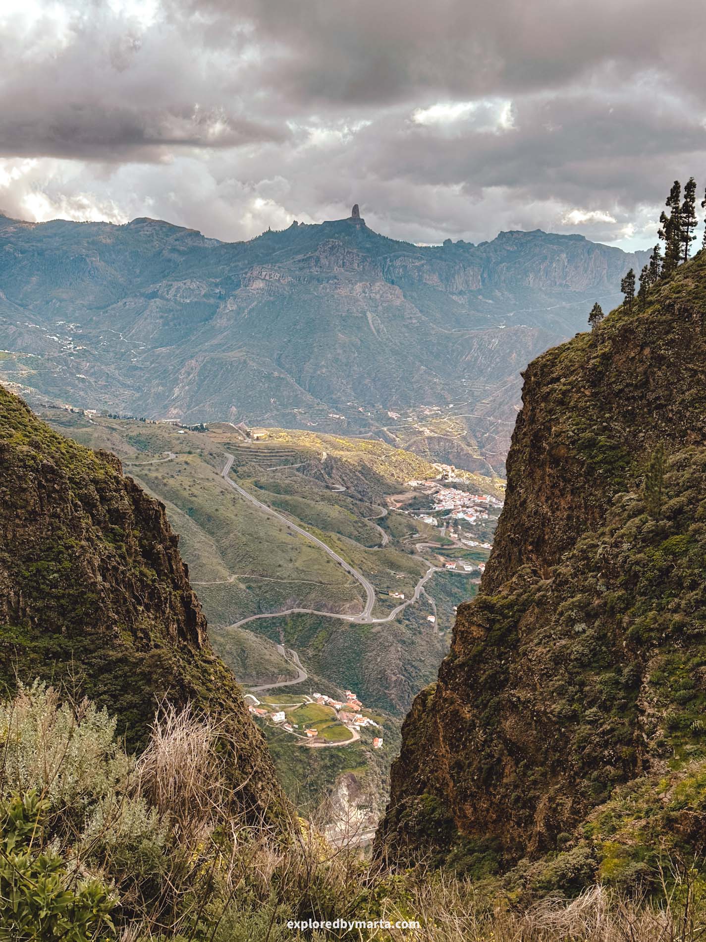 Gran Canaria, Spain-Cruz de Tejeda-Artenara hike in the mountains of Gran Canaria along Tejeda Crater