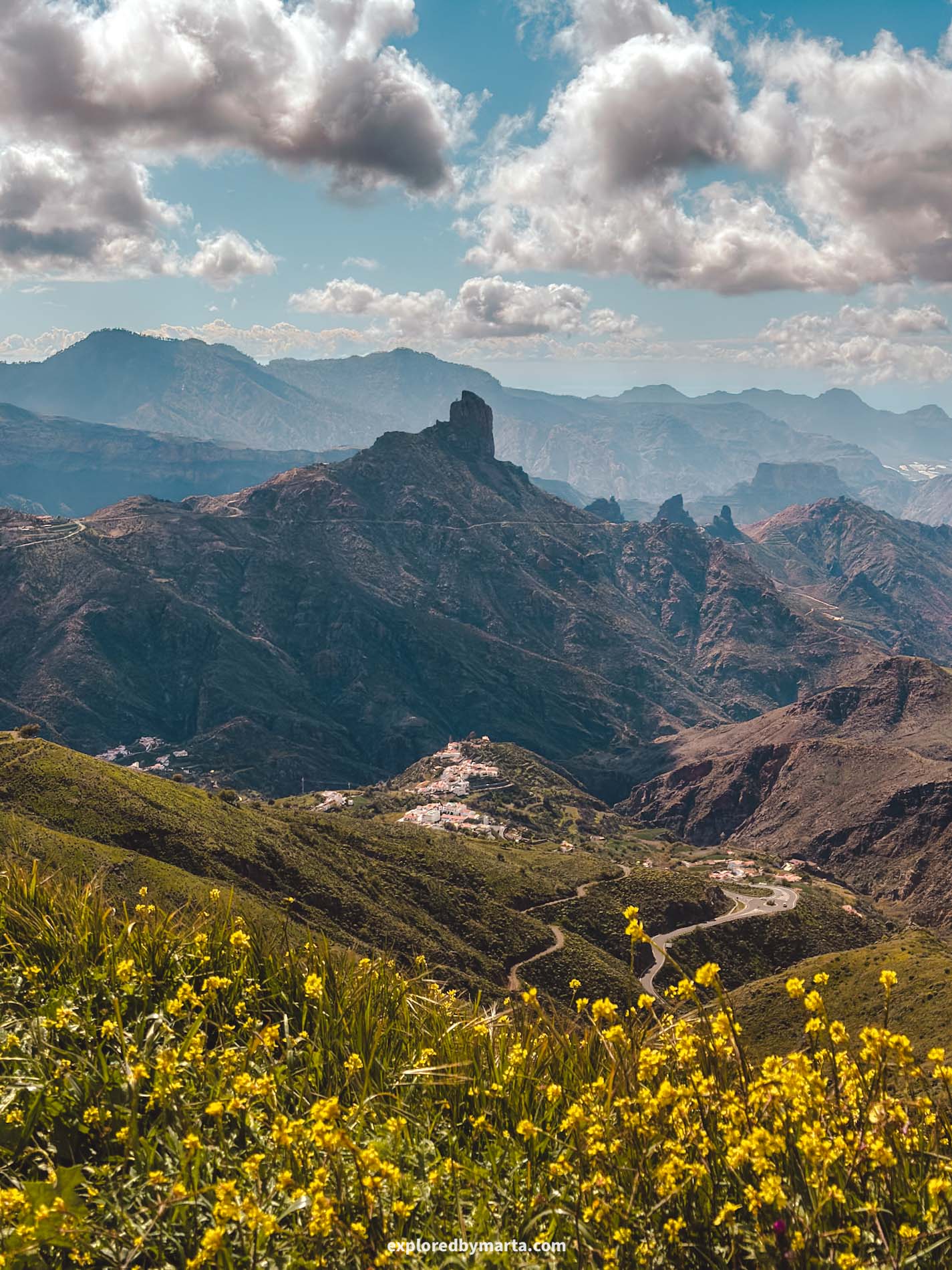 Gran Canaria, Spain-Cruz de Tejeda-Artenara hike in the mountains of Gran Canaria along Tejeda Crater
