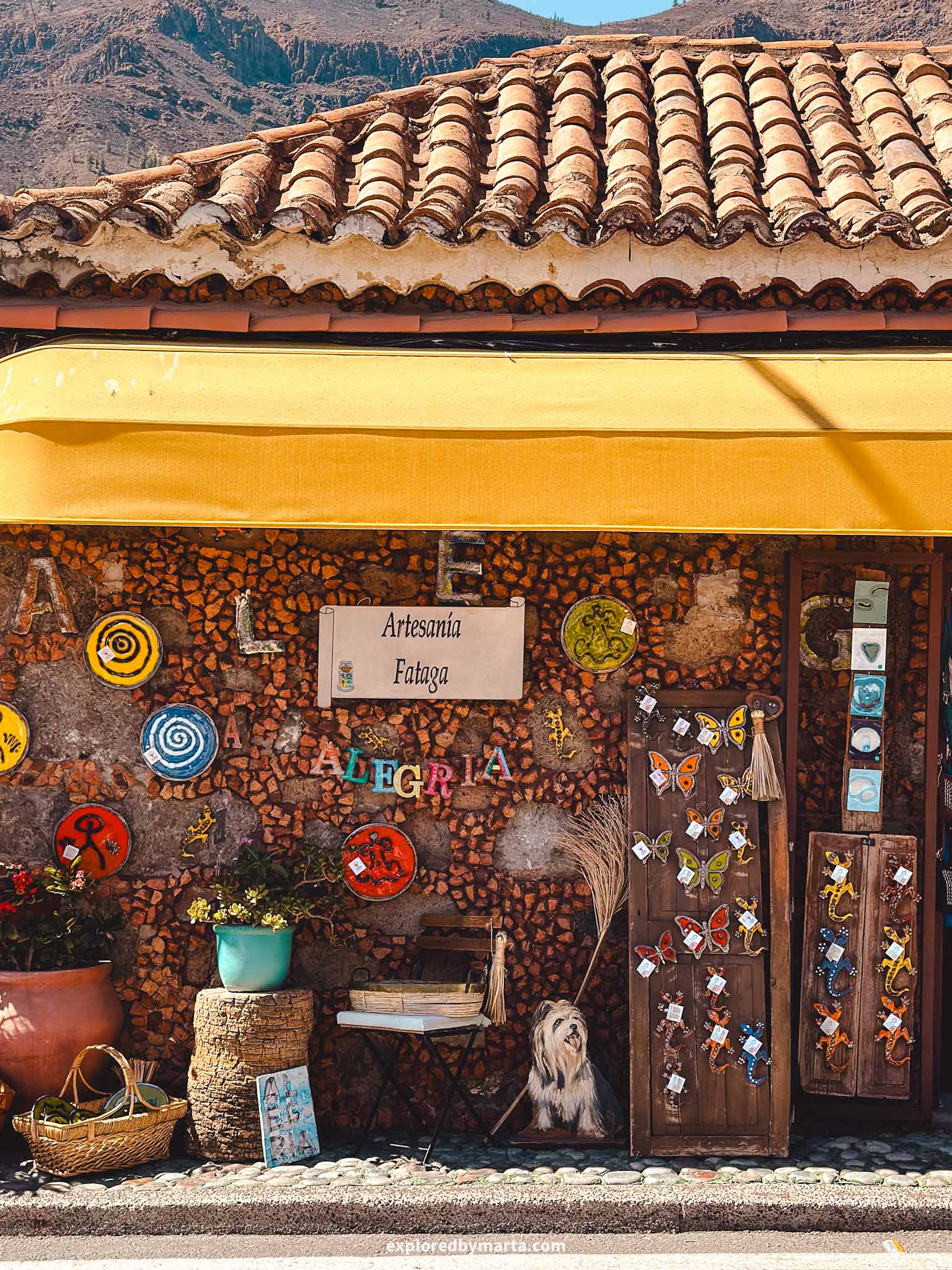 Gran Canaria, Spain-Fataga, the Valley of a Thousand Palms, is a picturesque mountain village in Gran Canaria