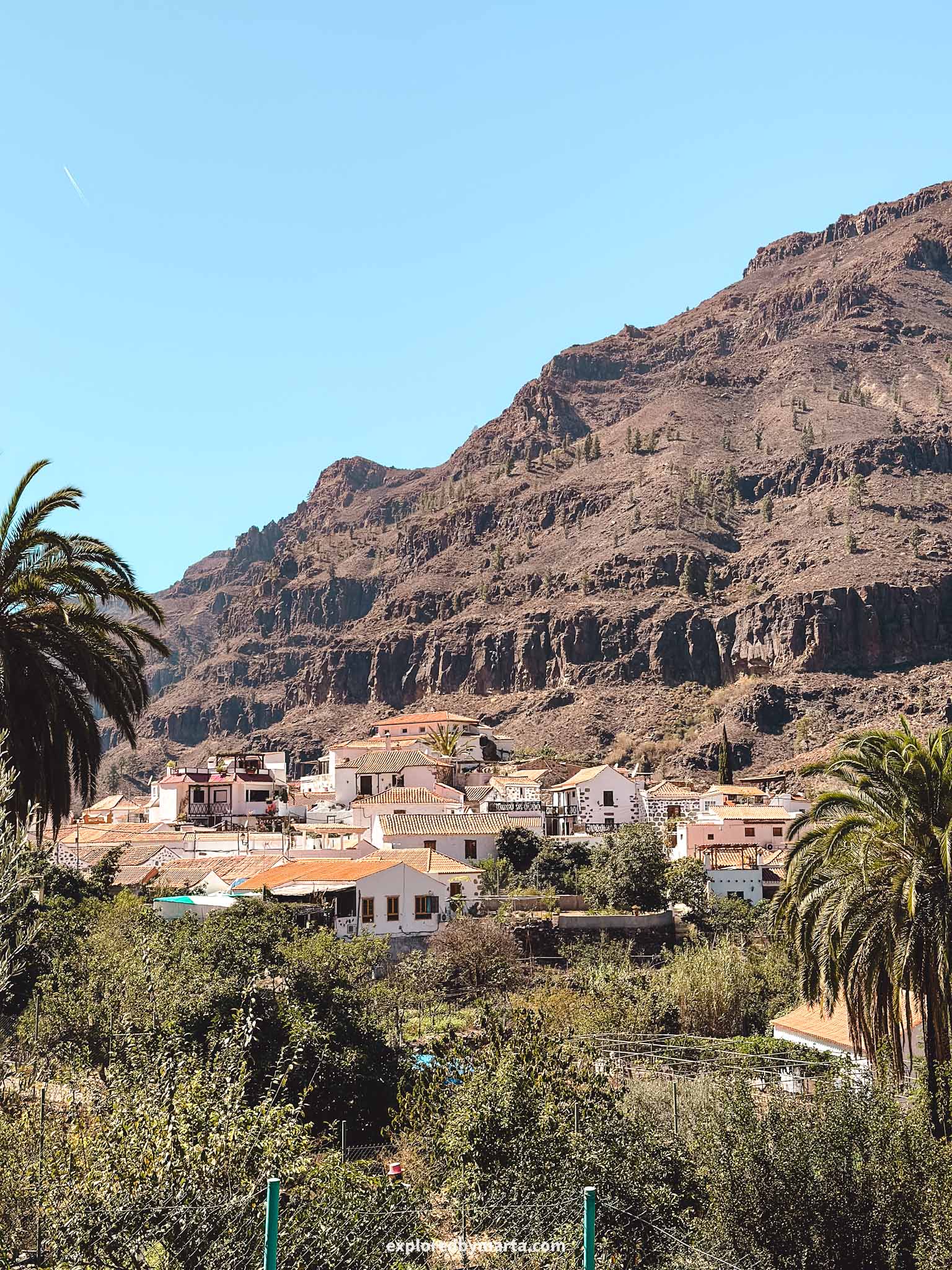 Gran Canaria, Spain-Fataga, the Valley of a Thousand Palms, is a picturesque mountain village in Gran Canaria