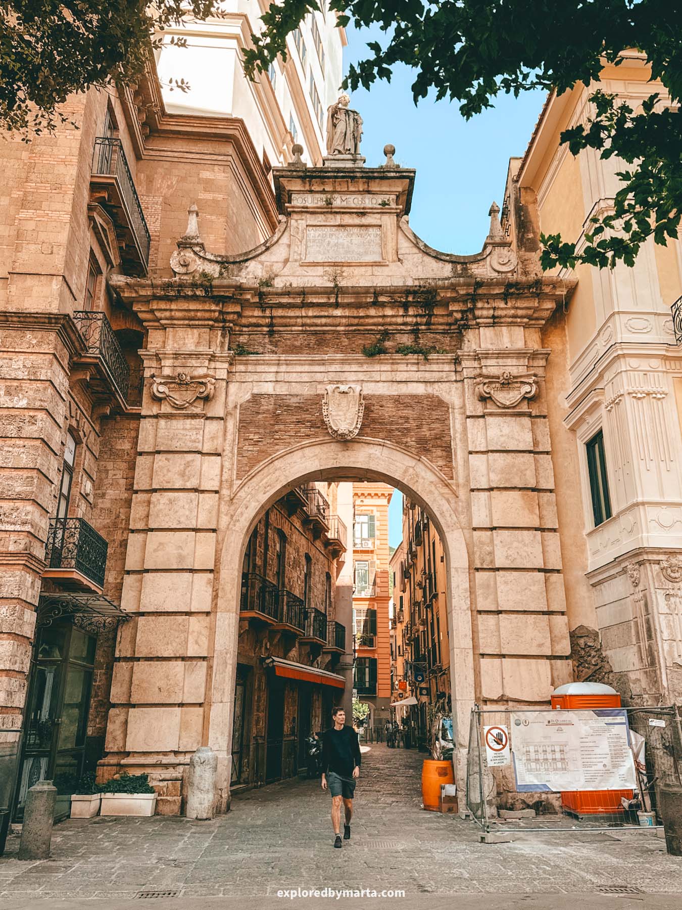 Salerno, Italy-Antica Porta Nova historic gate in Salerno Old Town