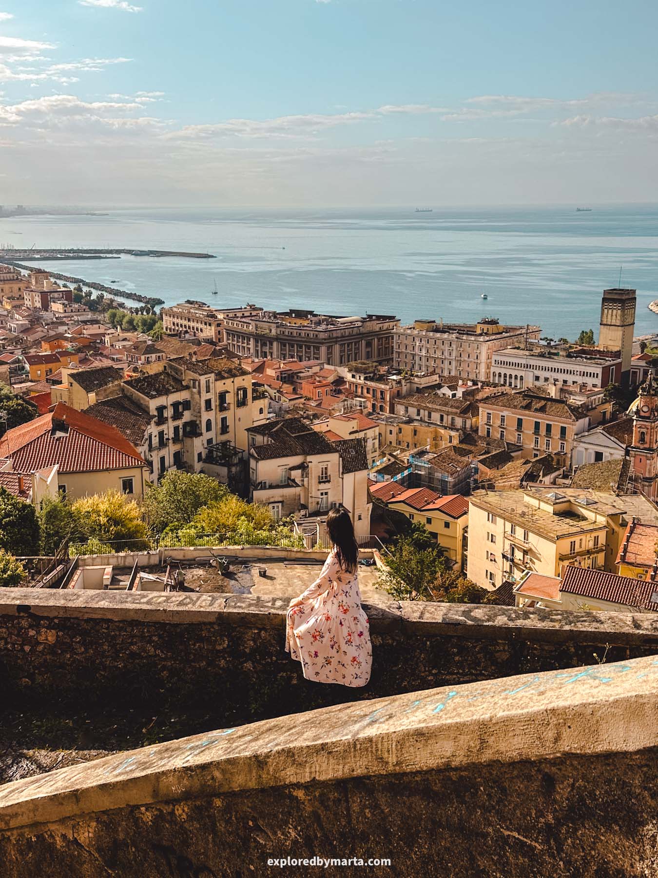 Salerno, Italy-panoramic views of Salerno from above