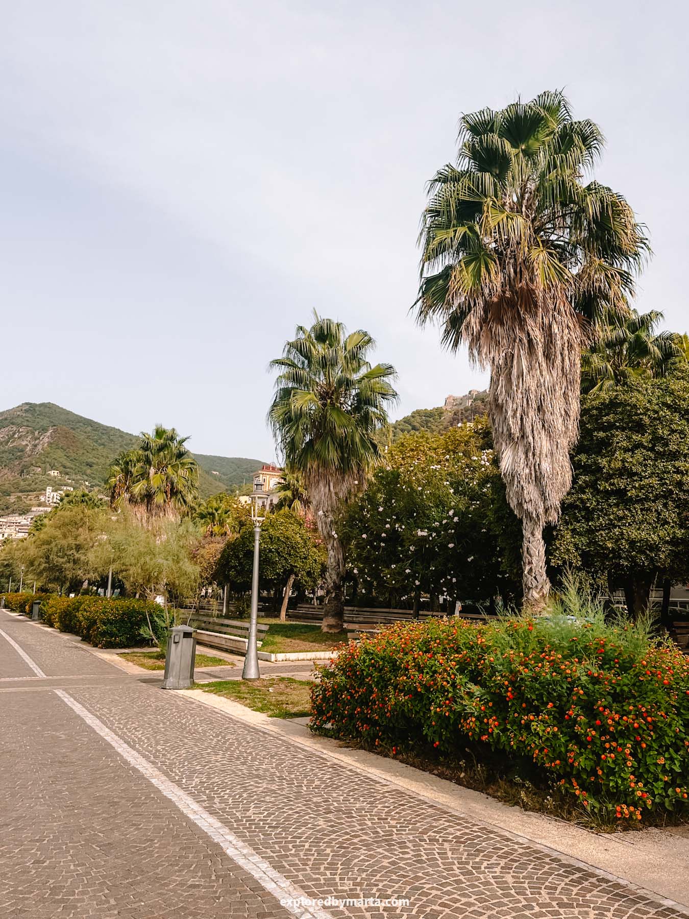 Salerno, Italy-Lungomare di Salerno seafront promenade