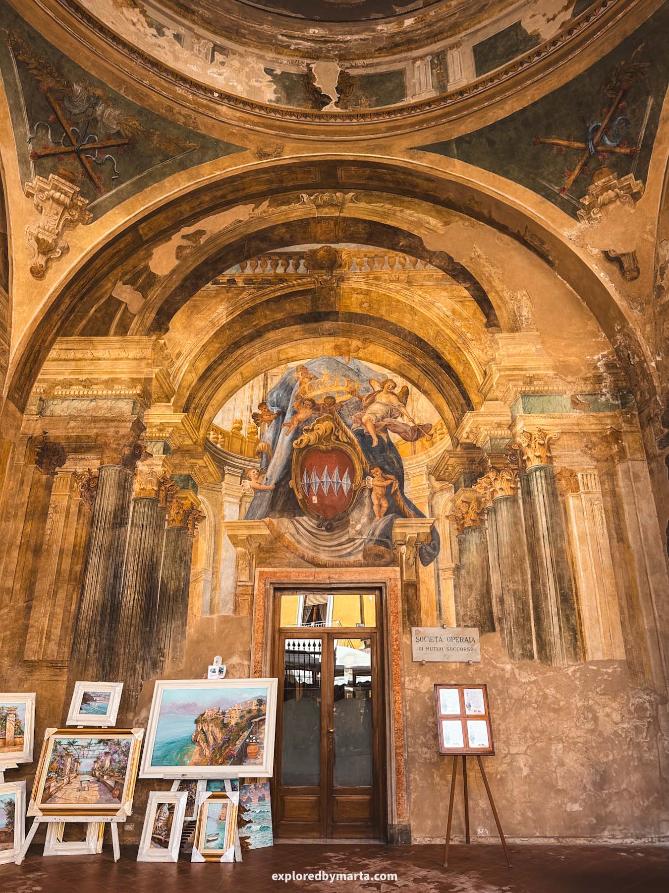 Sorrento, Italy-The Dominova Seat, or Sedile Dominova in Sorrento, Italy