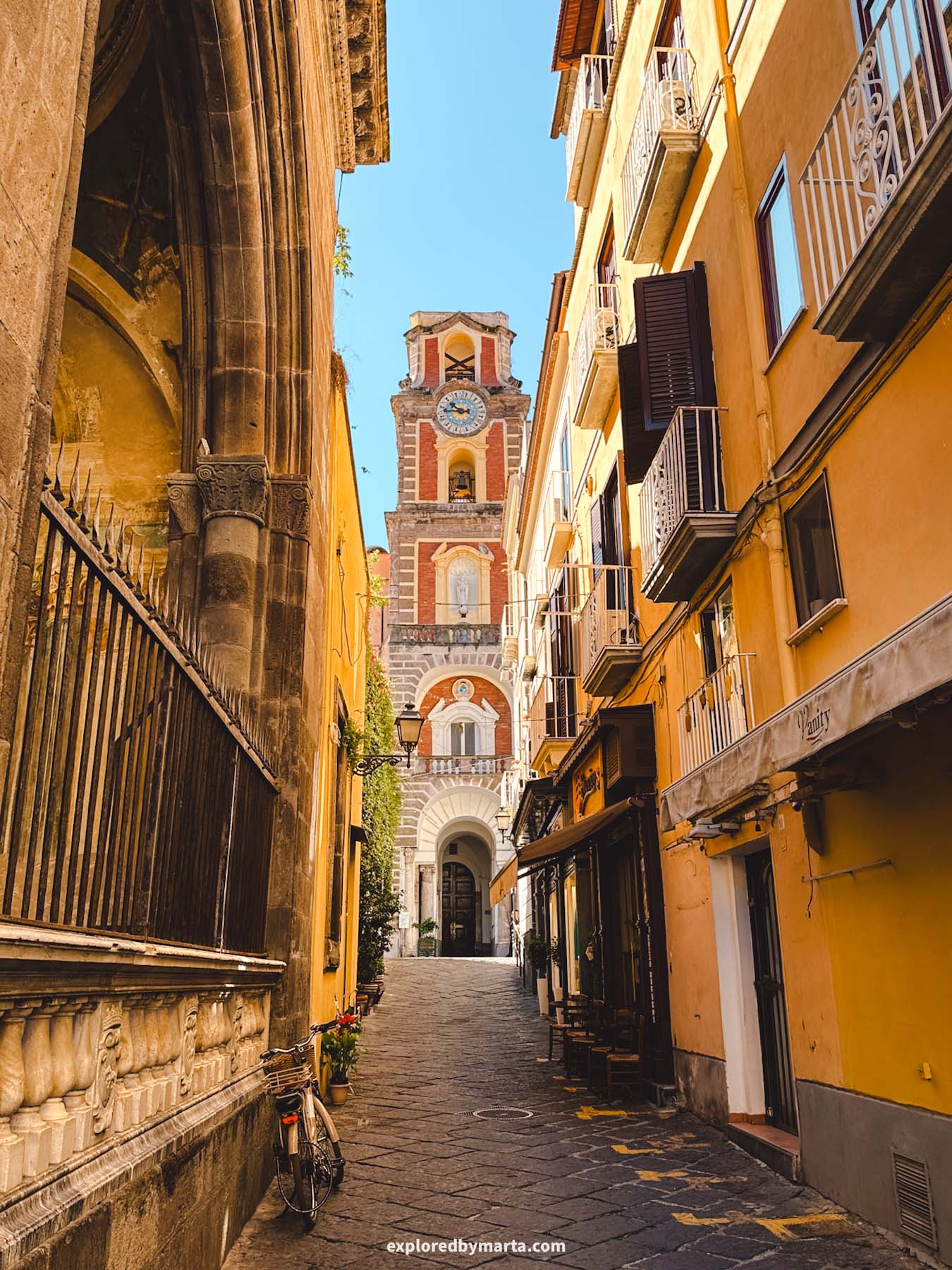 Sorrento, Italy-bell tower of the Cathedral of Sorrento, Italy