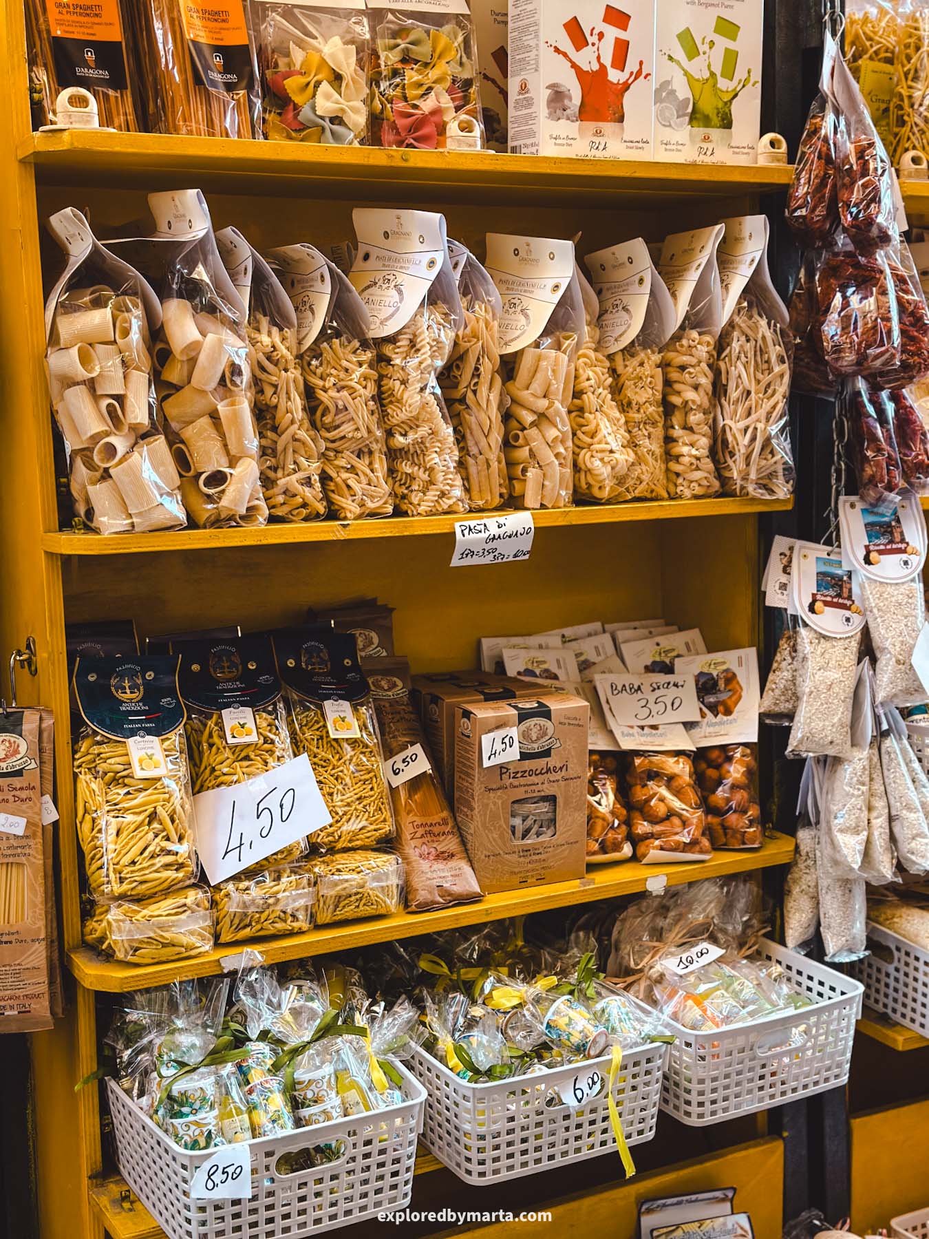 Sorrento, Italy-souvenir shopping on Via San Cesareo in Sorrento