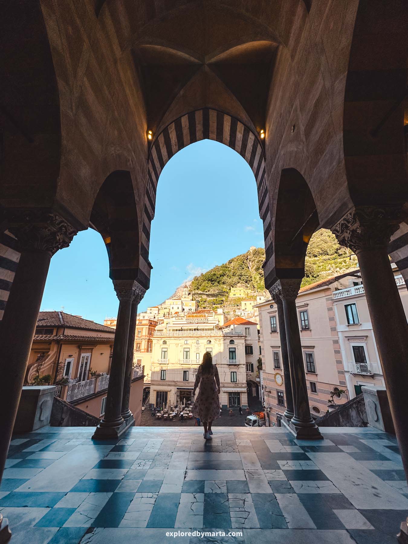 Amalfi Town, Italy-entrance arches of Duomo di Sant'Andrea Apostolo in Amalfi