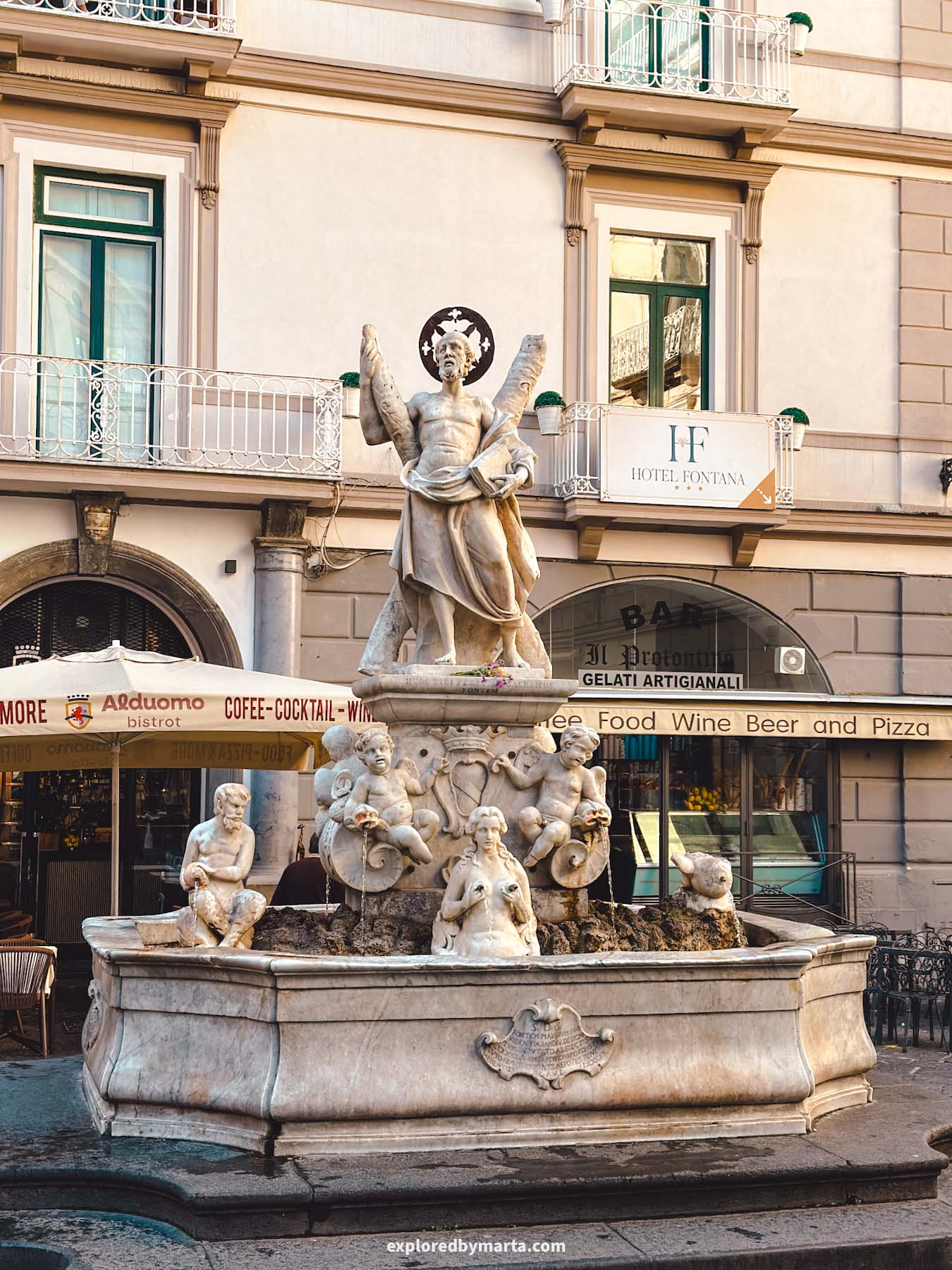 Amalfi Town, Italy-the iconic Saint Andrew's Fountain Amalfi or Fontana di Sant Andrea