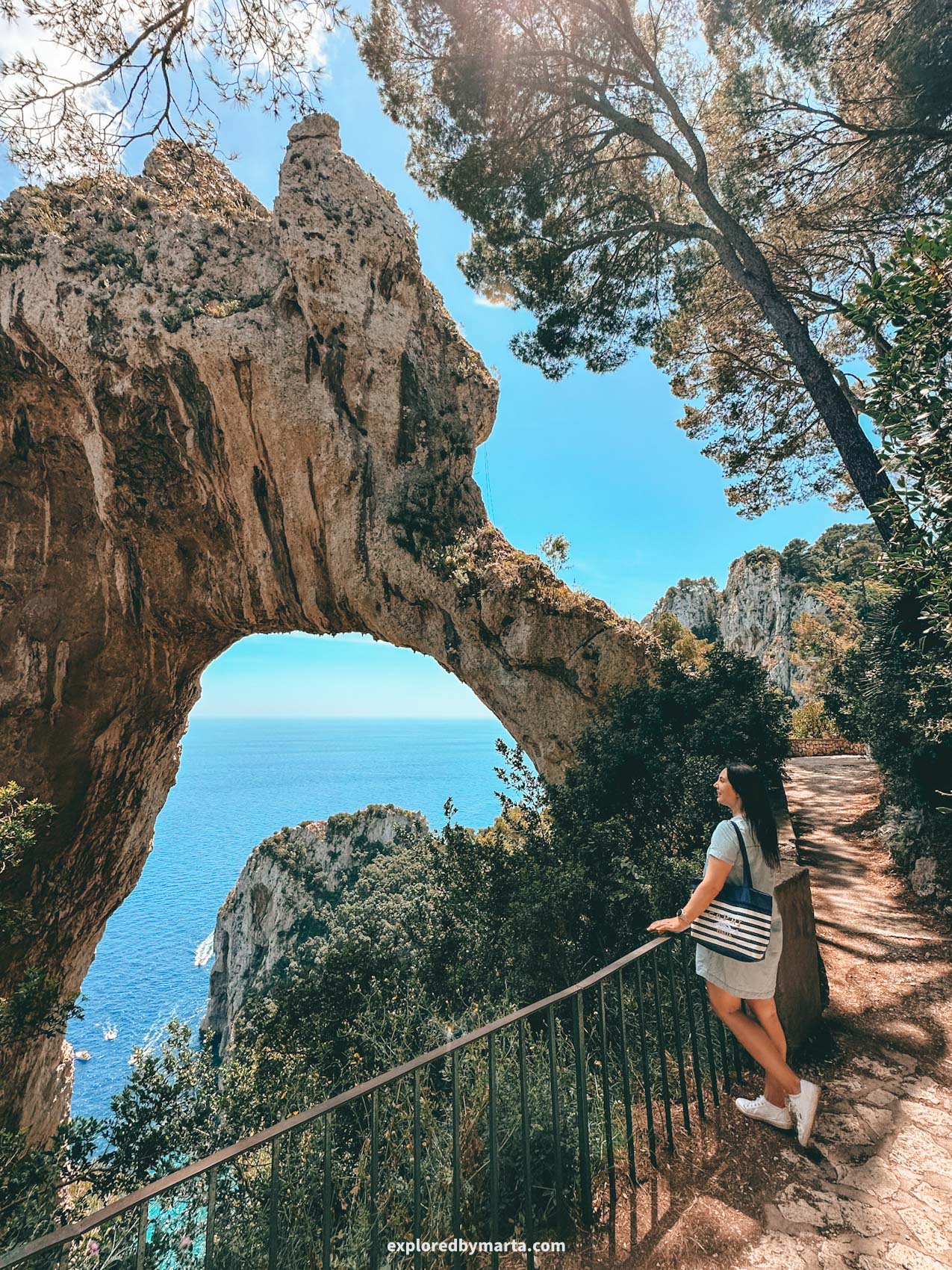 Capri Island, Italy-natural arch on Pizzolungo trail