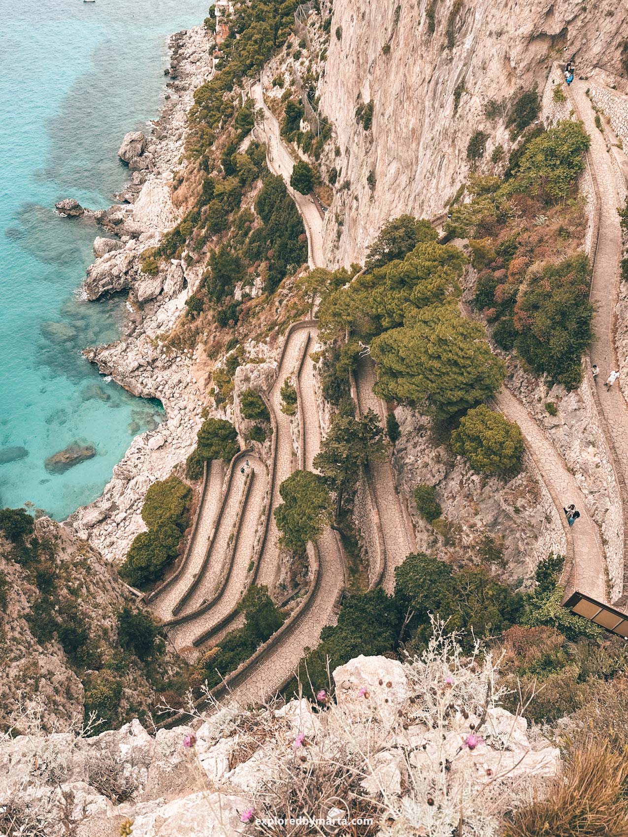 Capri Island, Italy-view of Via Krupp in Capri
