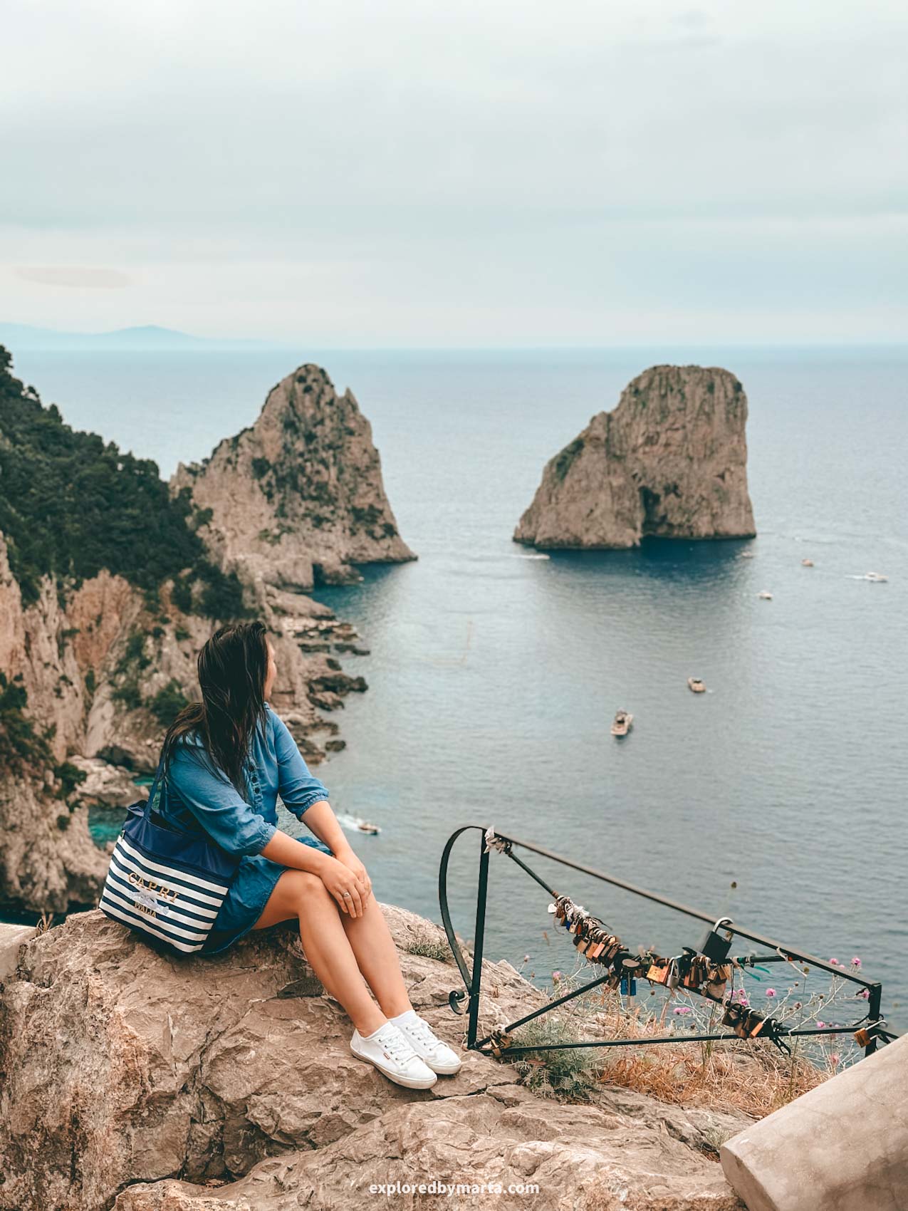 Capri Island, Italy-view of the Faraglioni di Capri sea stacks