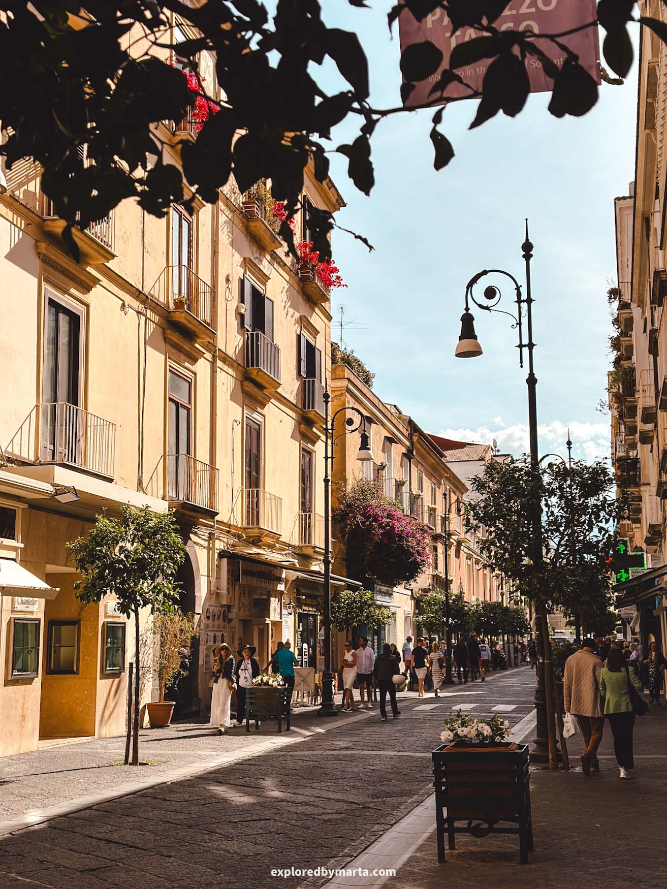 Sorrento, Italy-Corso Italia shopping street in Sorrento