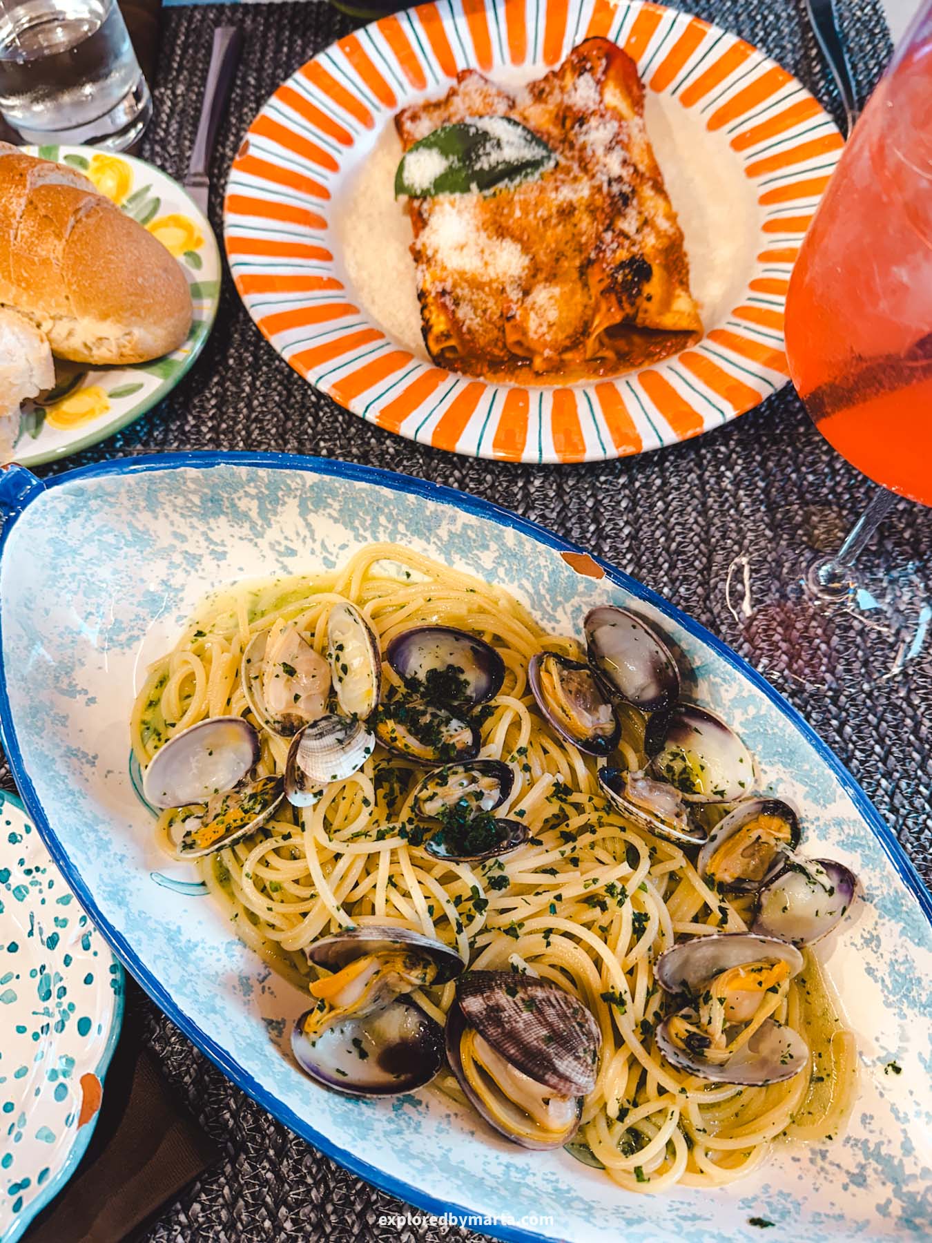Sorrento, Italy-pasta dishes in Enjoy Restaurant in Sorrento