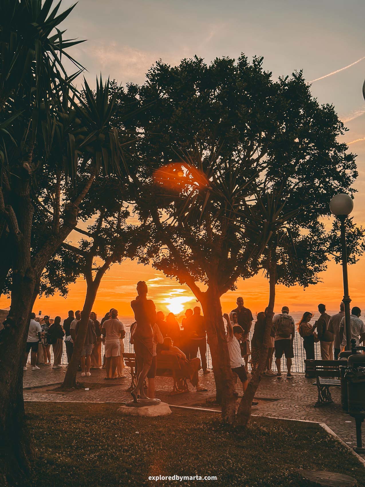 Sorrento, Italy-watching sunset from Villa Comunale di Sorrento is one of the top things to do in Sorrento