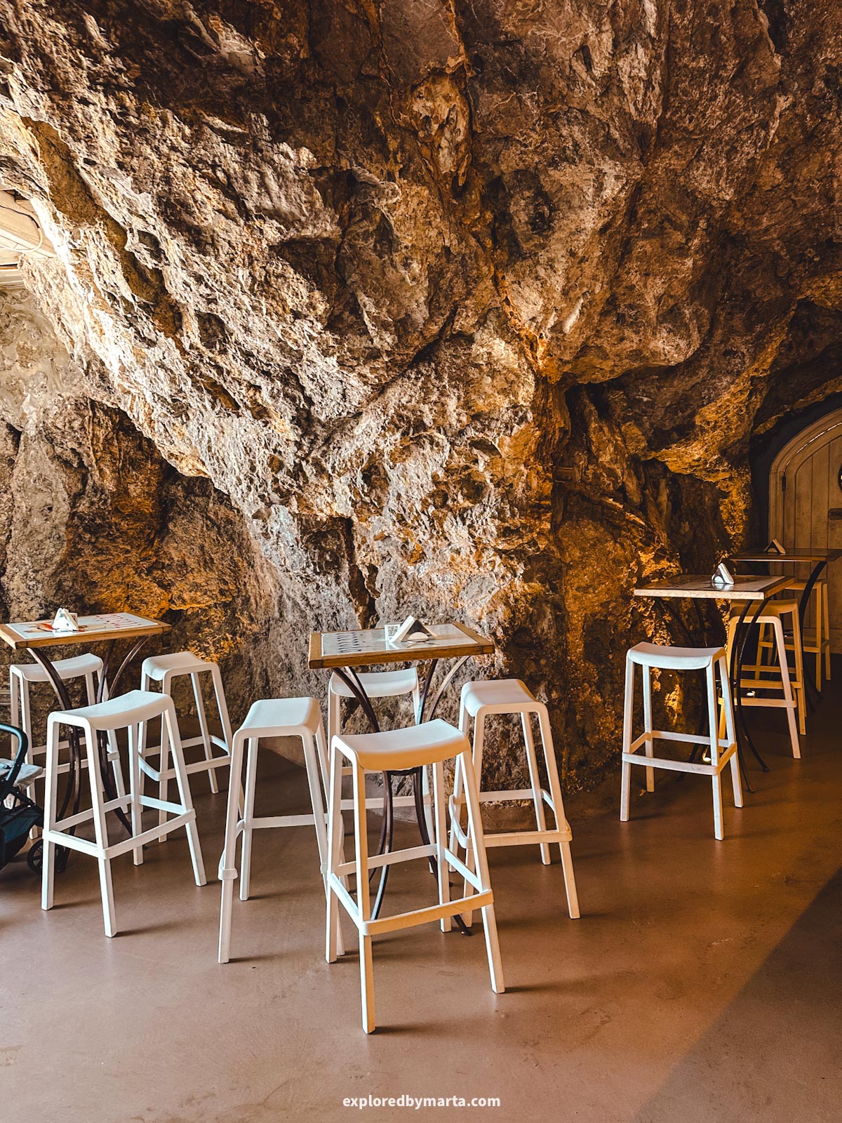 Amalfi Coast, Italy-Il Pirata restaurant ina rock cave in Marina di Praia