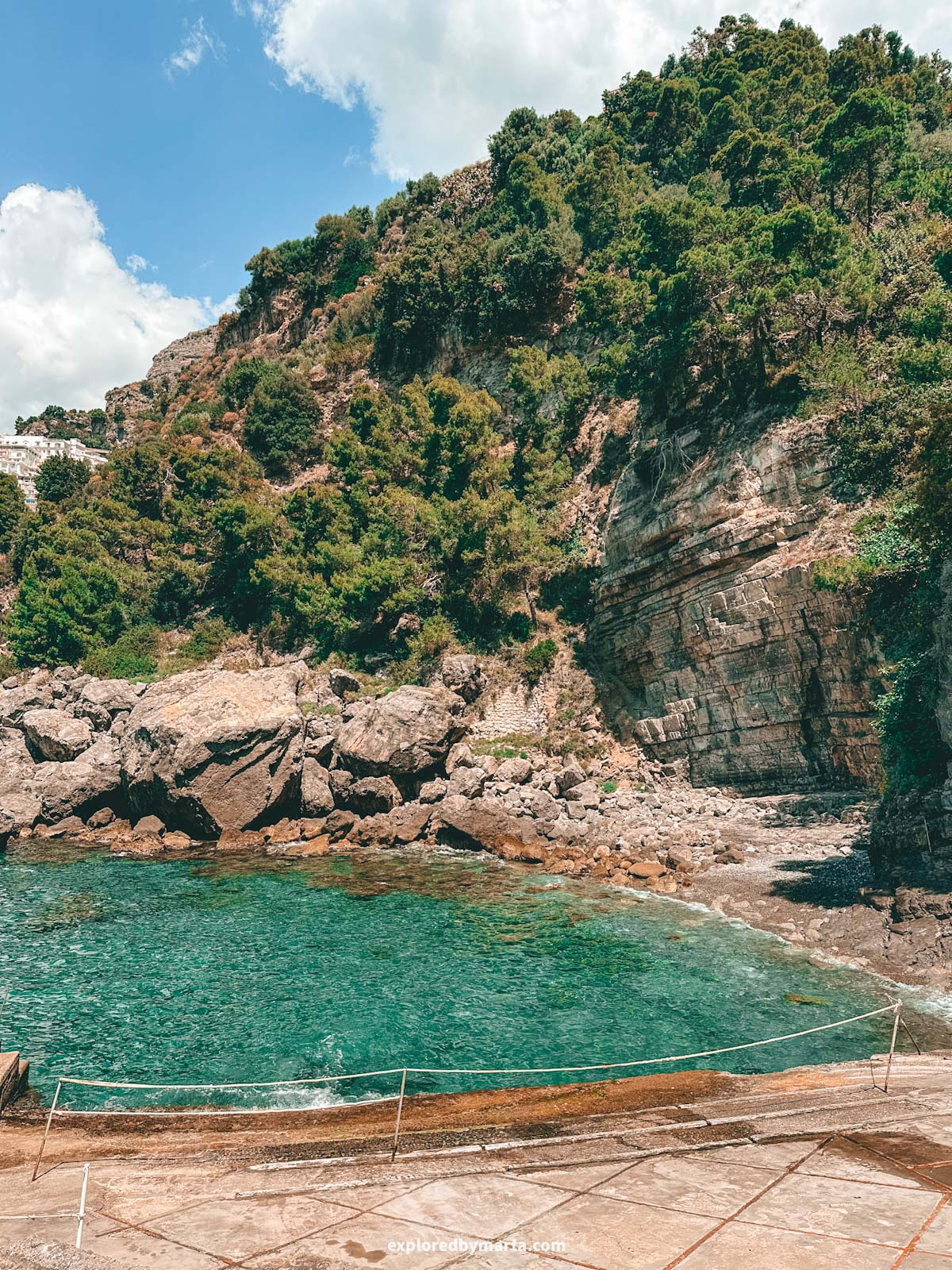 Amalfi Coast, Italy-Praiano's scenic La Gavitella Beach