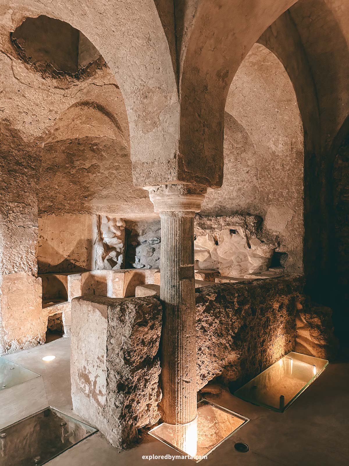 Amalfi Coast, Italy-ancient underground Roman Villa and monastery catacombs in Positano