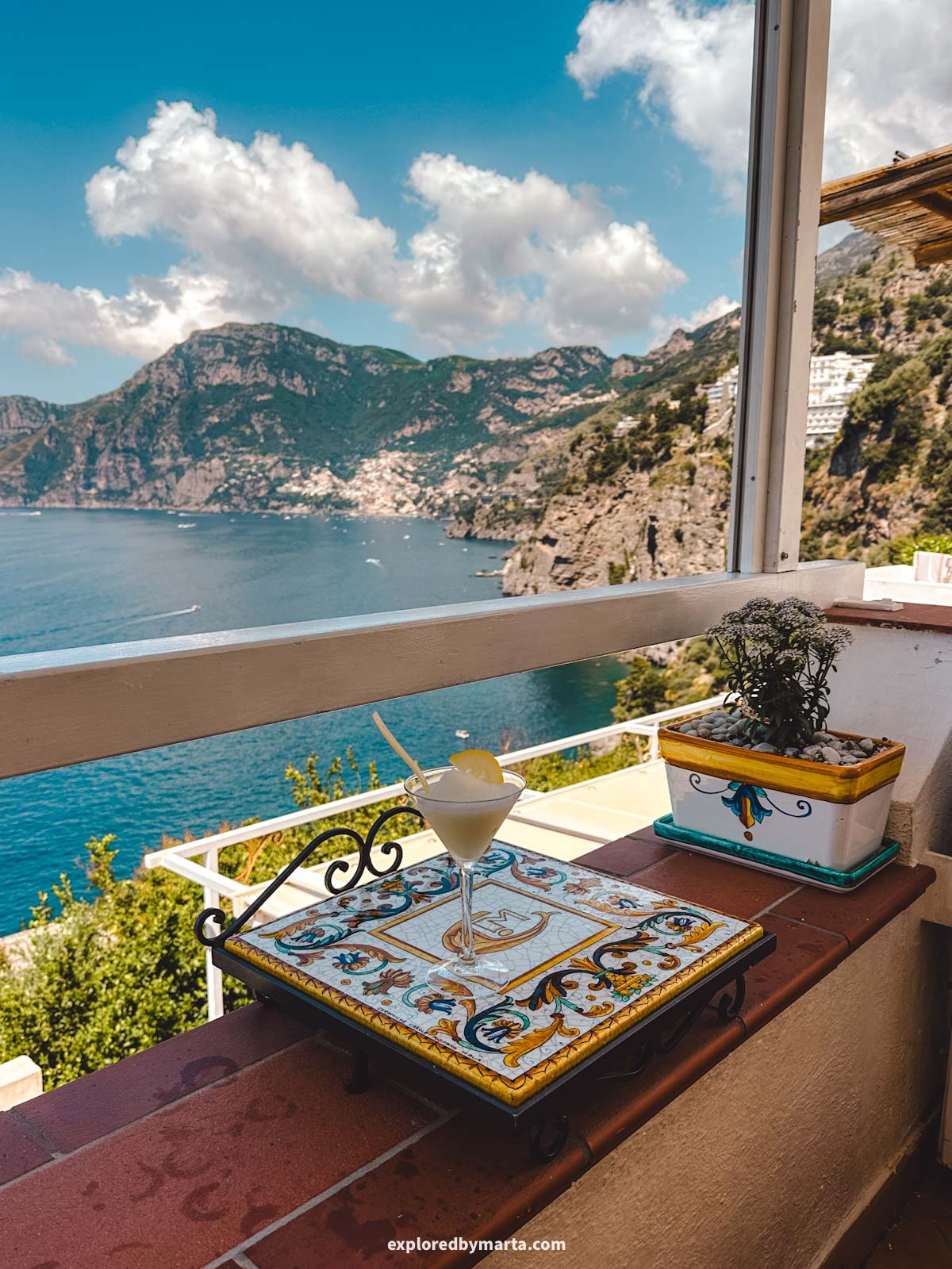 Amalfi Coast, Italy-breakfast with a view at Cafe Mirante in Praiano, Italy