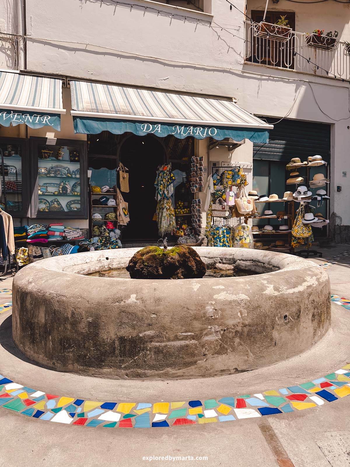 Amalfi Coast, Italy-ceramics and boutique shopping on the main street in Praiano, Italy