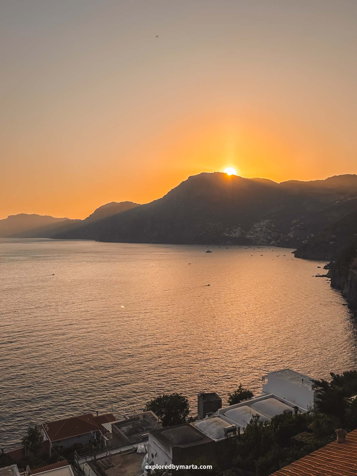 Amalfi Coast, Italy-dinner with a sunset view in Praiano