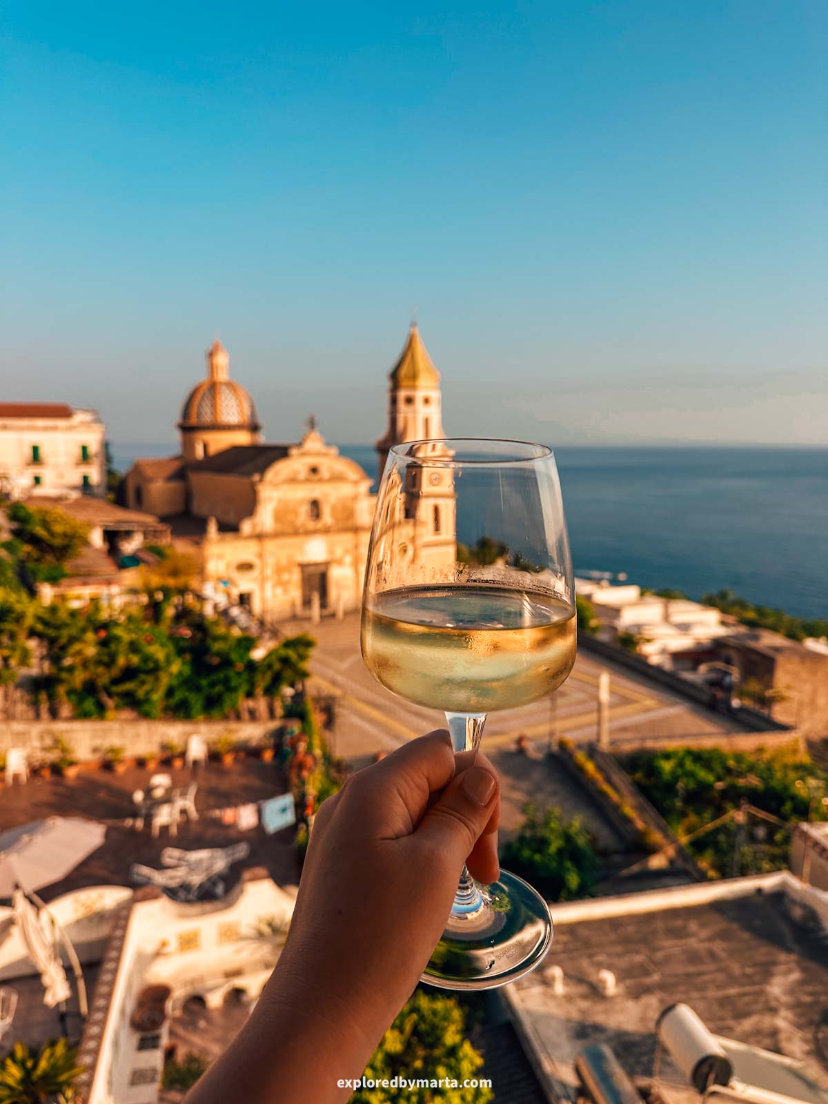 Amalfi Coast, Italy-dinner with a sunset view in Praiano