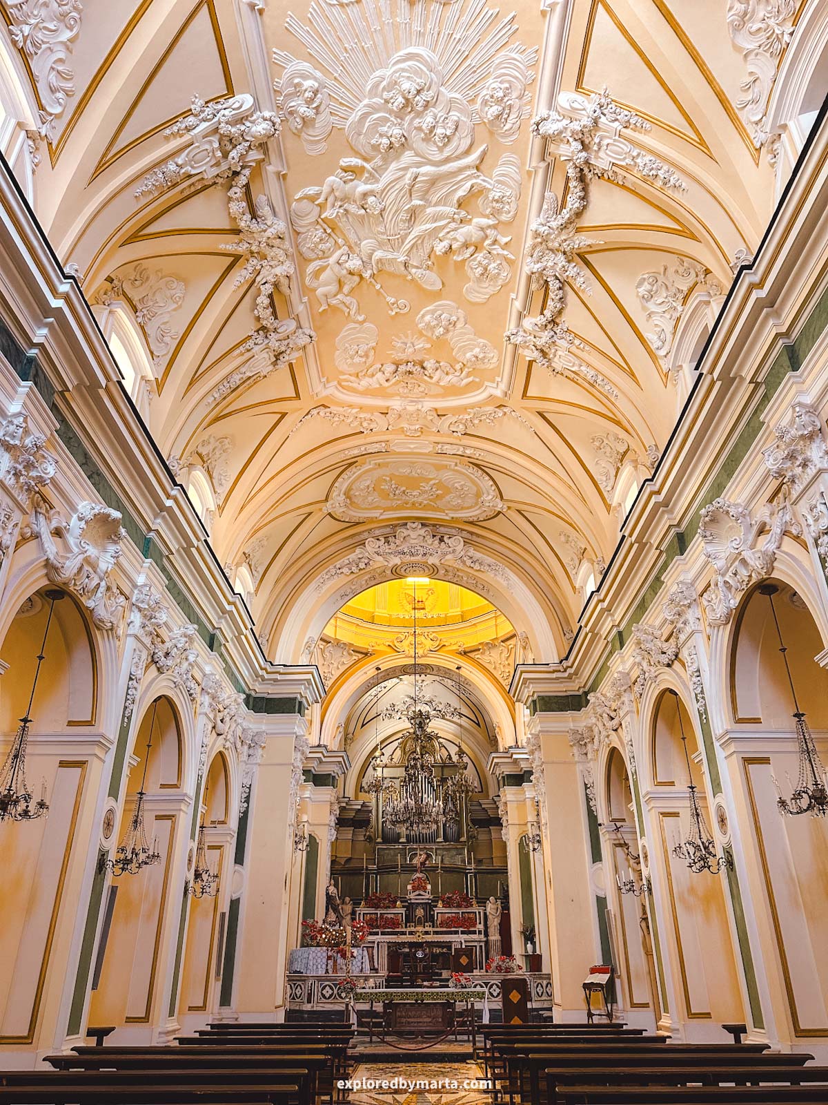 Amalfi Coast, Italy-interior of Chiesa Parrocchiale di San Gennaro in Praiano, Italy