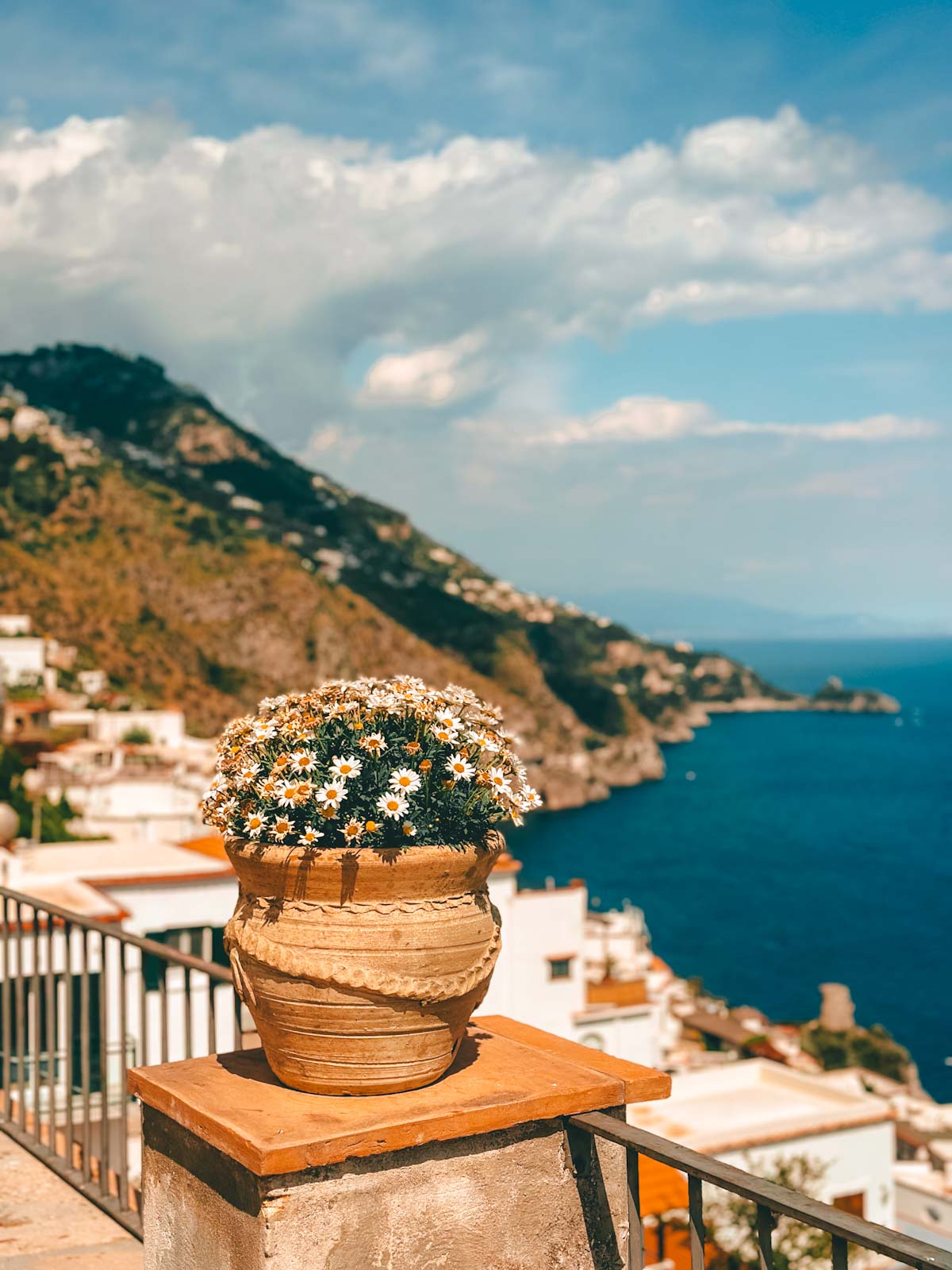 Amalfi Coast, Italy-view on the Amalfi Coast from Chiesa di San Luca Evangelista church in Praiano