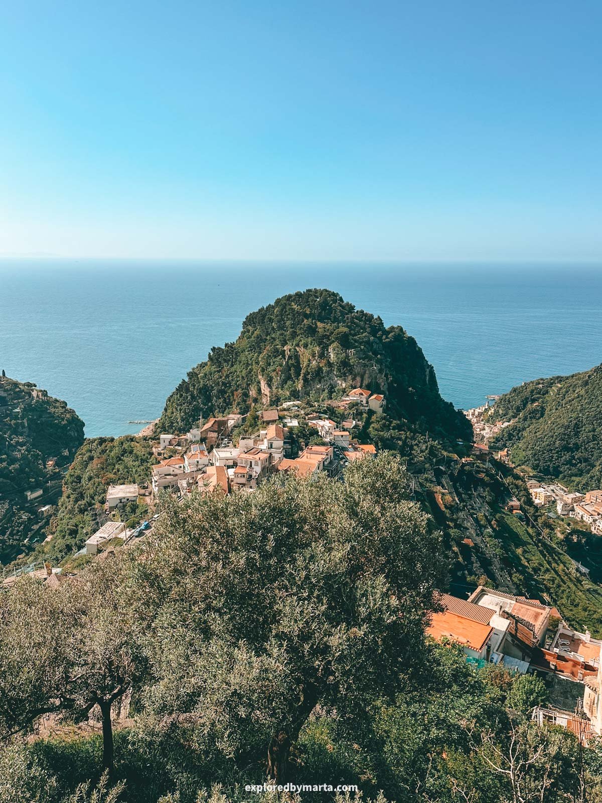 Amalfi Coast, Italy-views from the ruins of the San Eustaquio Basilica in Scala