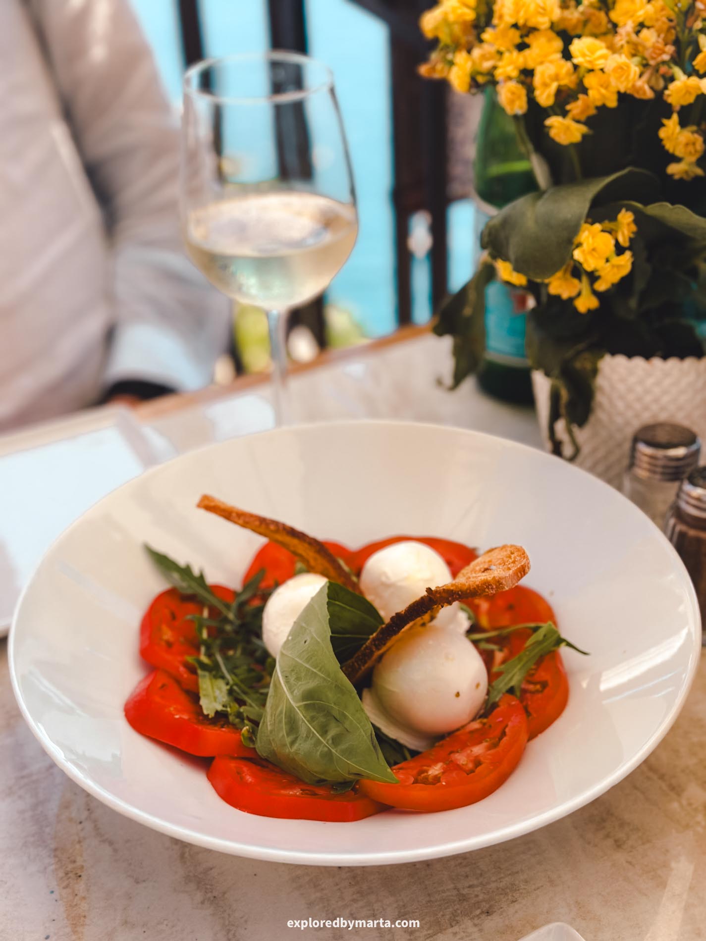 Caprese salad or insalata caprese is named after the island of Capri