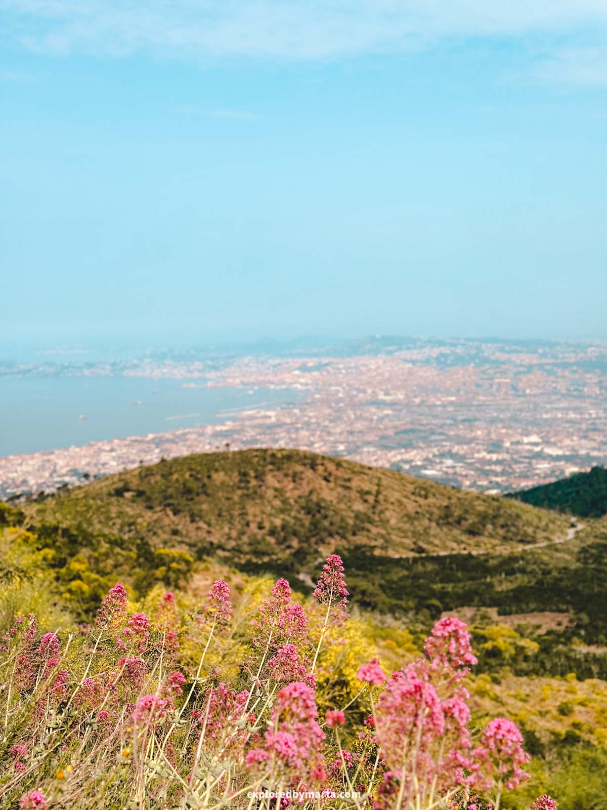 Naples seen from above from Mount Vesuvius