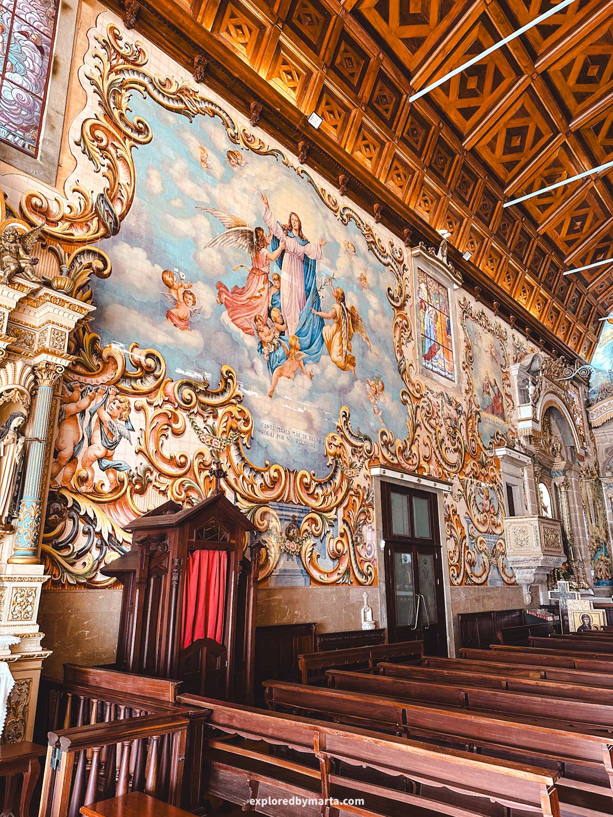 Portugal-Igreja Matriz de Santa Maria de Válega, the most colorful church in Portugal