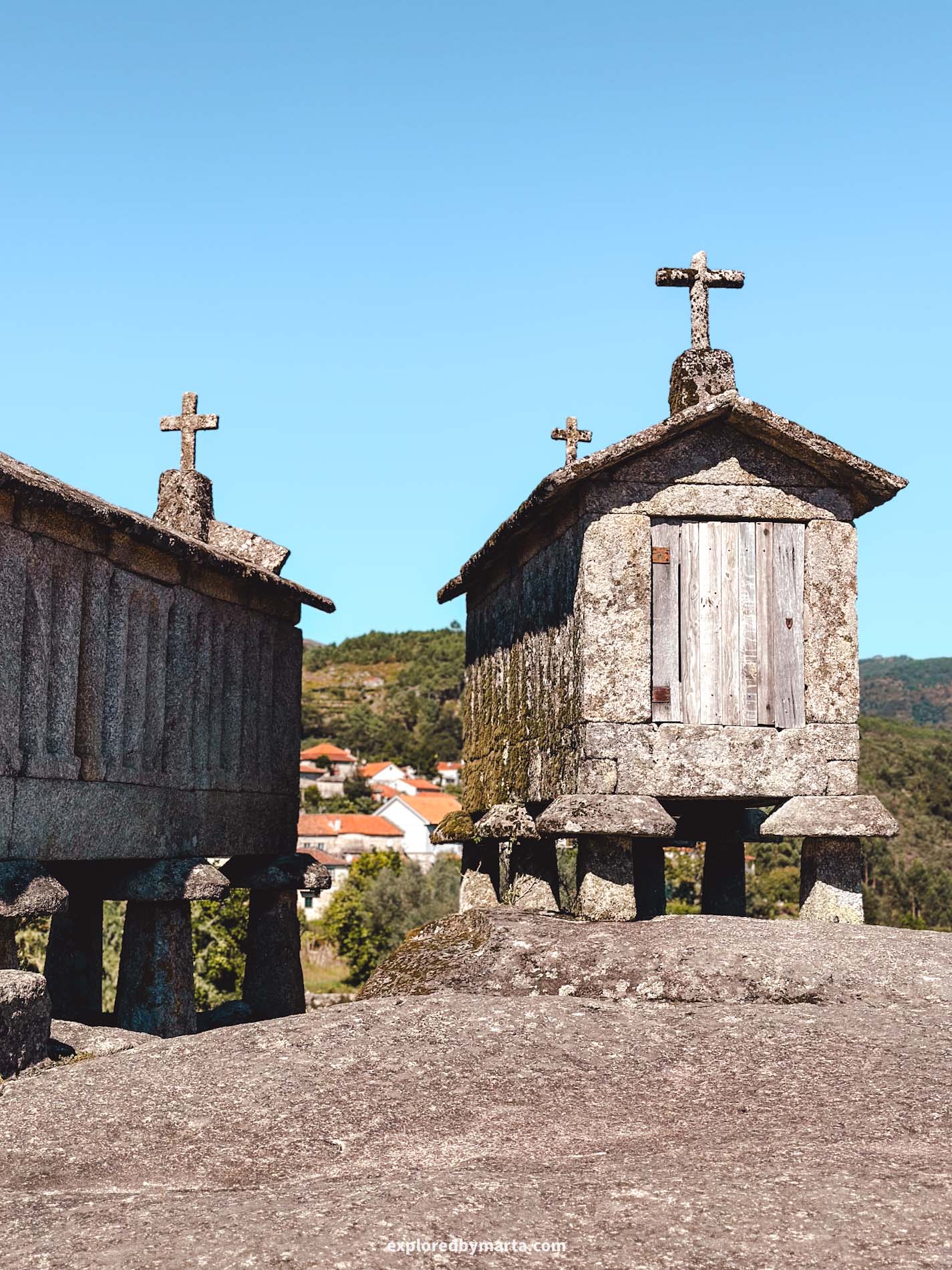 Portugal-old stone granaries found in Lindoso and Soajo in Northern Portugal