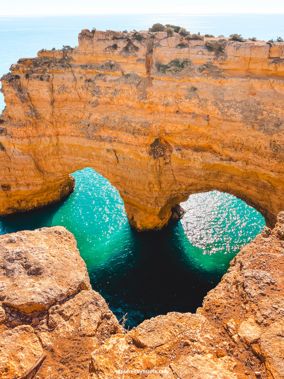 Portugal-the heart-shaped rock at Praia da Marinha in Algarve, Southern Portugal