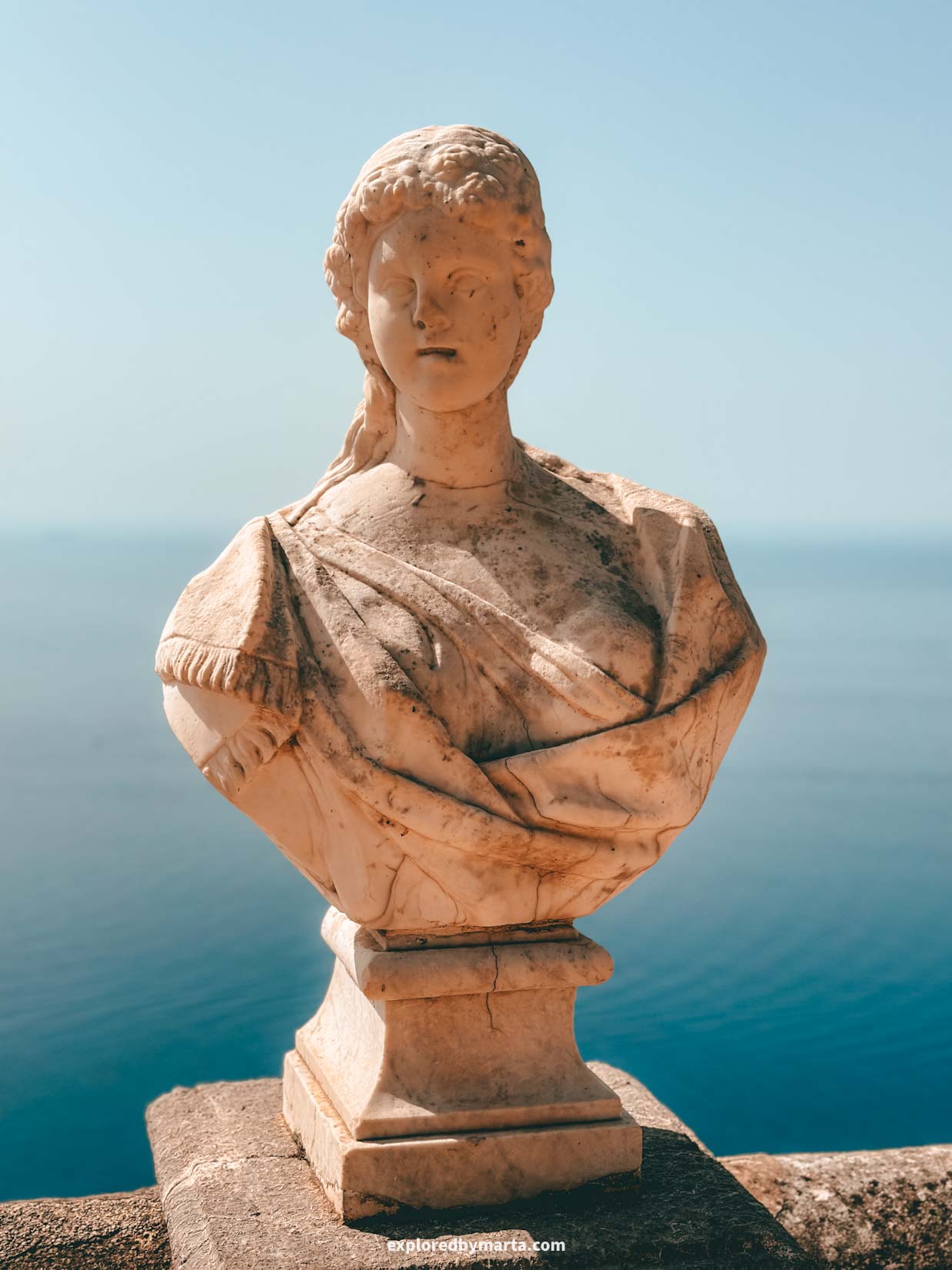 Ravello, italy-the iconic Terrace of Infinity in the famous Villa Cimbrone in Ravello
