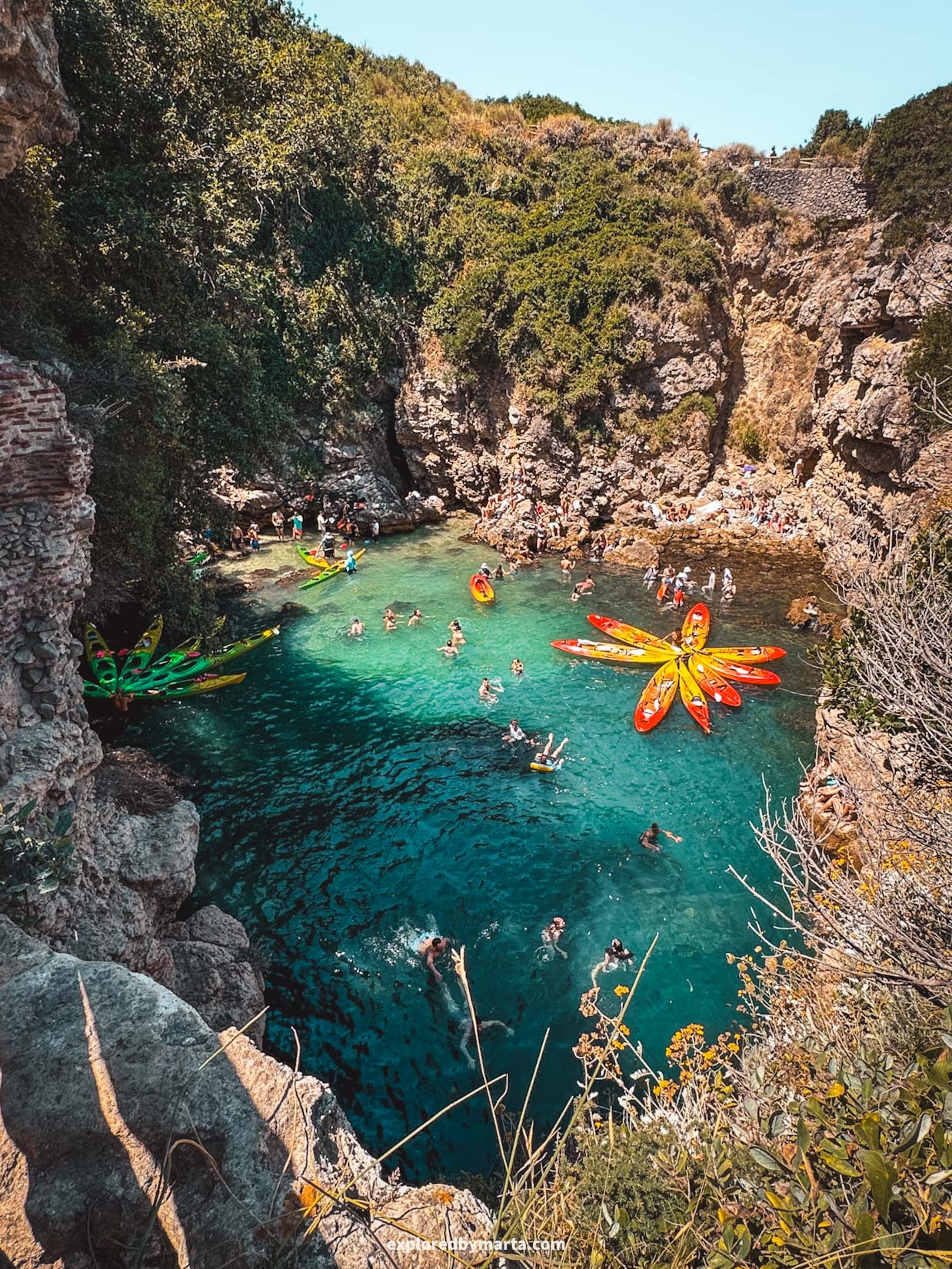 Sorrento, Italy-secret beach of Bagni Regina Giovanna in Sorrento