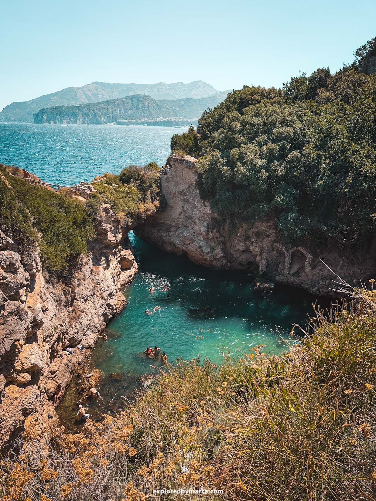 Sorrento, Italy-secret beach of Bagni Regina Giovanna in Sorrento