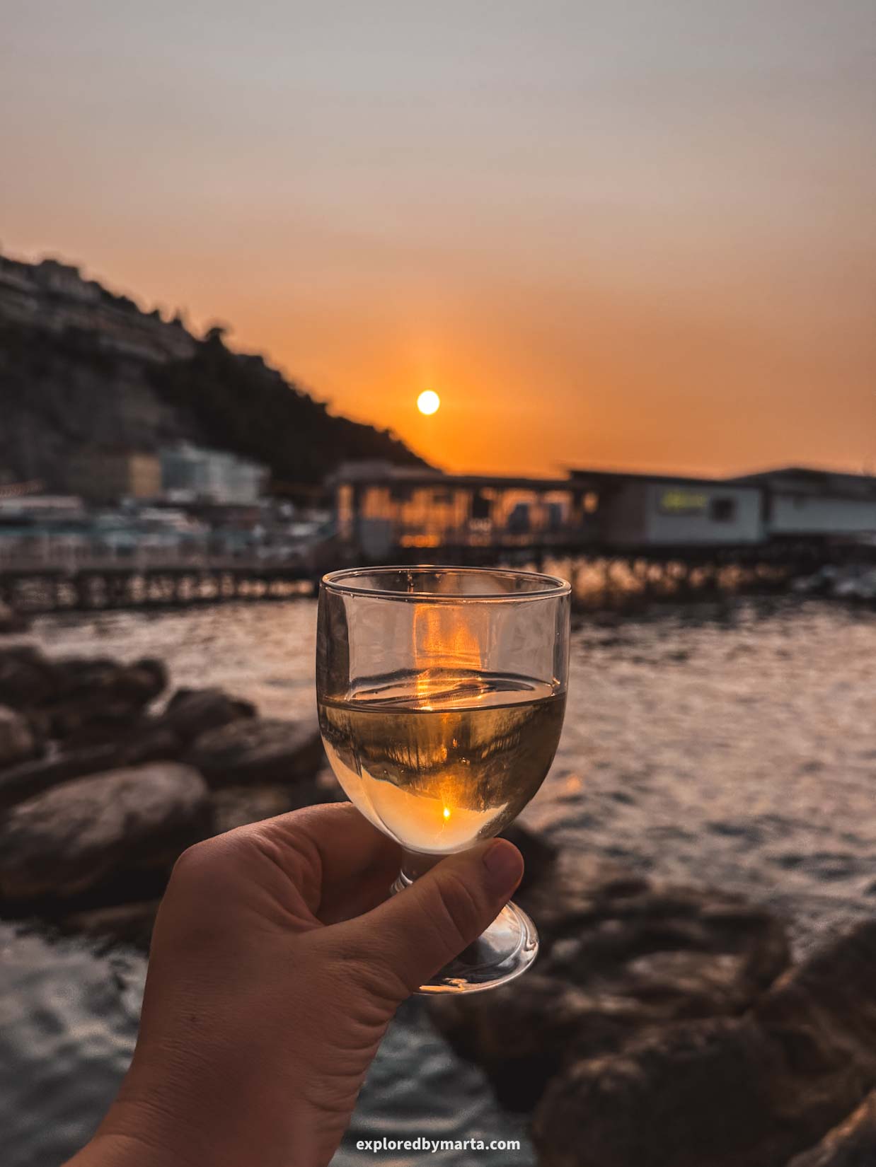 Sorrento, Italy-sunset in Sorrentos Marina Grande