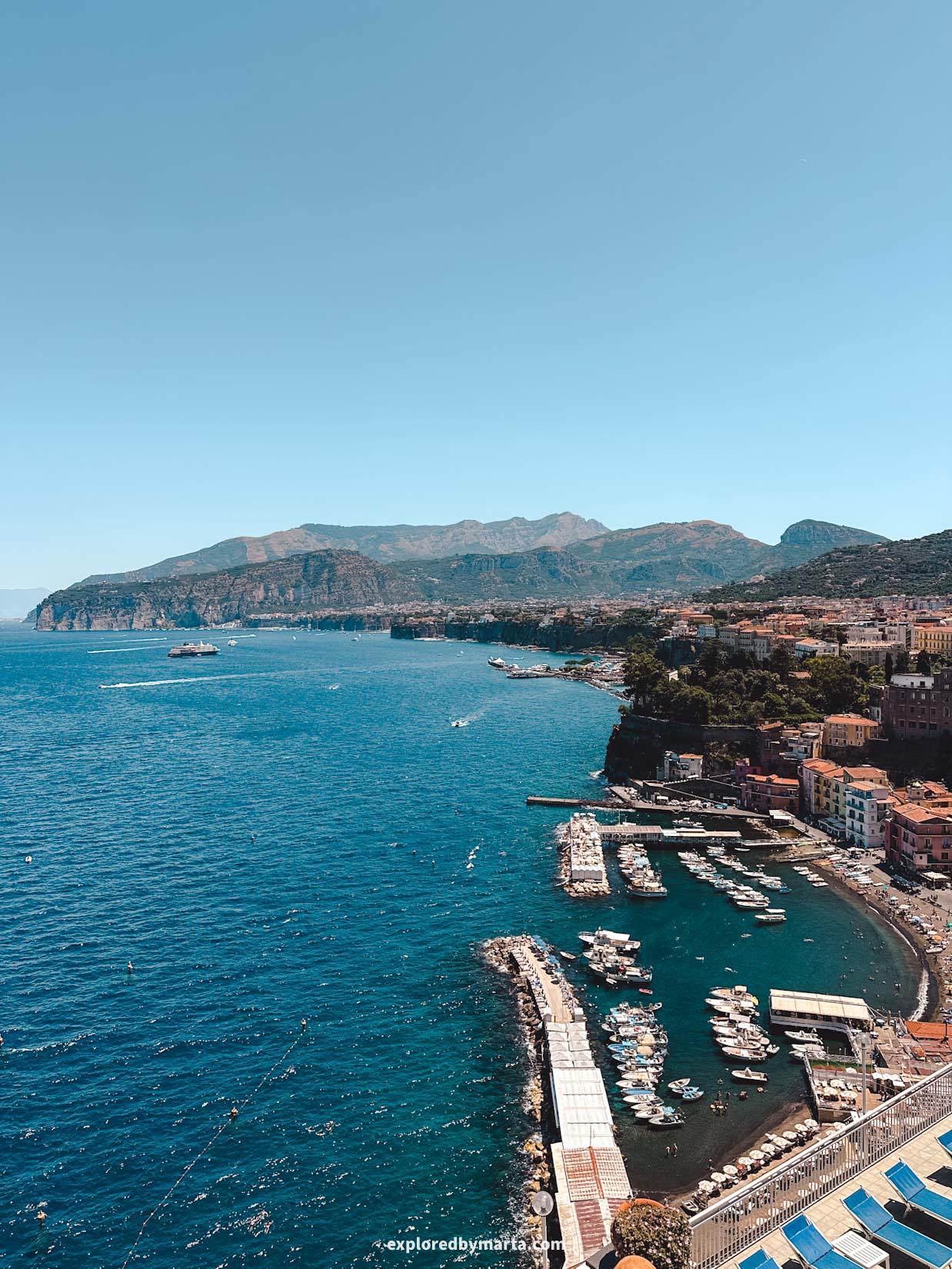 Sorrento, Italy-viewpoint of Vesuvius and Sorrento on Via Capo or Strada Statale 145 in Sorrento