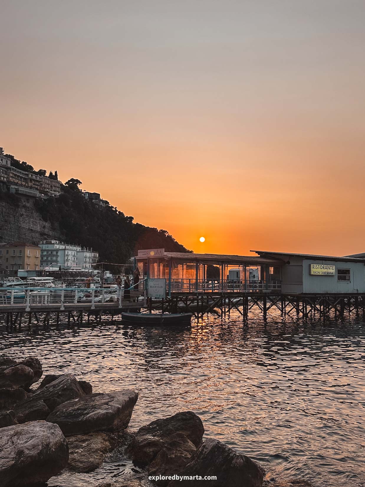 Sorrento, Italy-watching sunset from Marina Grande in Sorrento