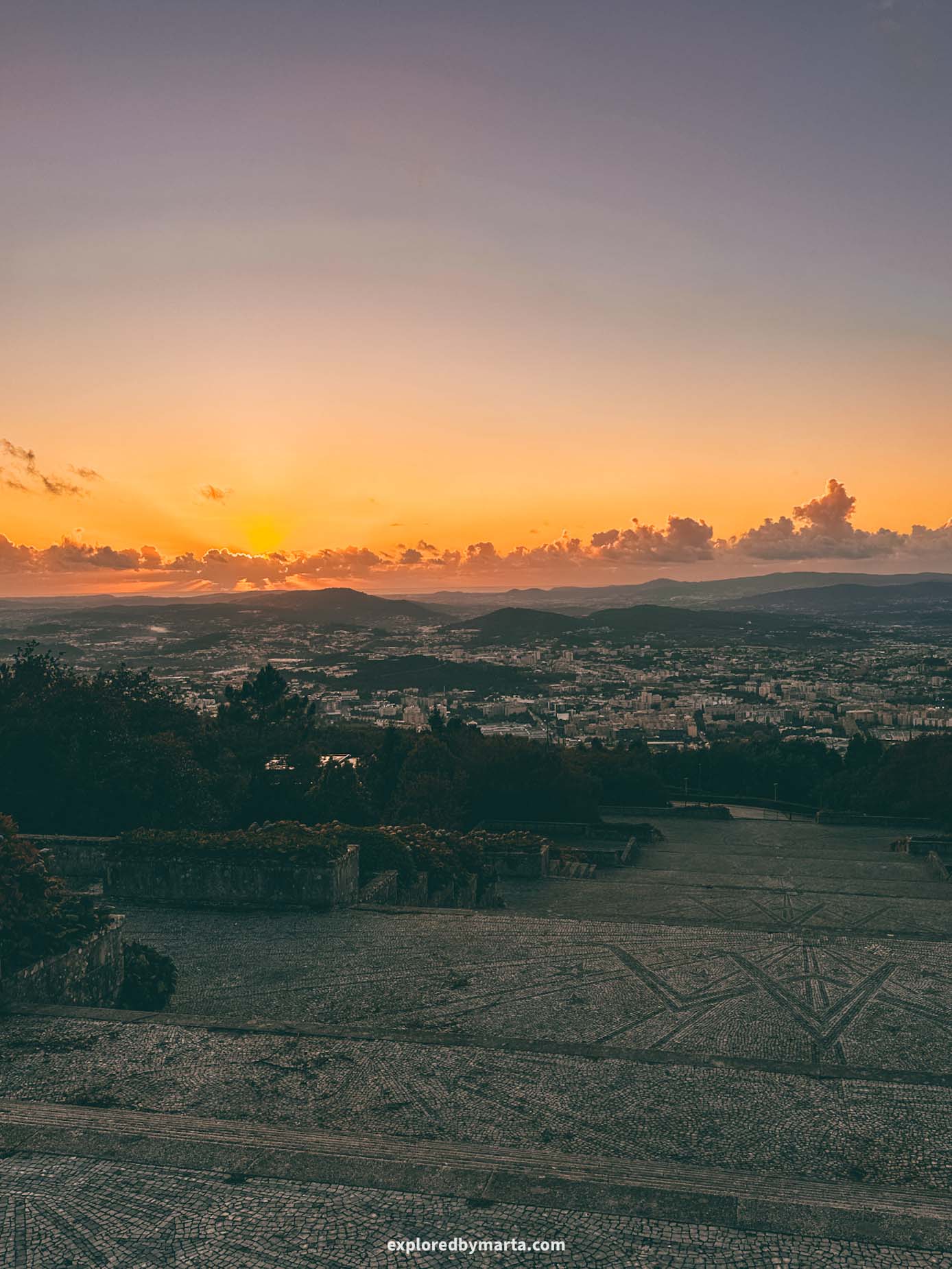 Braga, Portugal-panoramic sunset view from Sanctuary of Our Lady of Sameiro