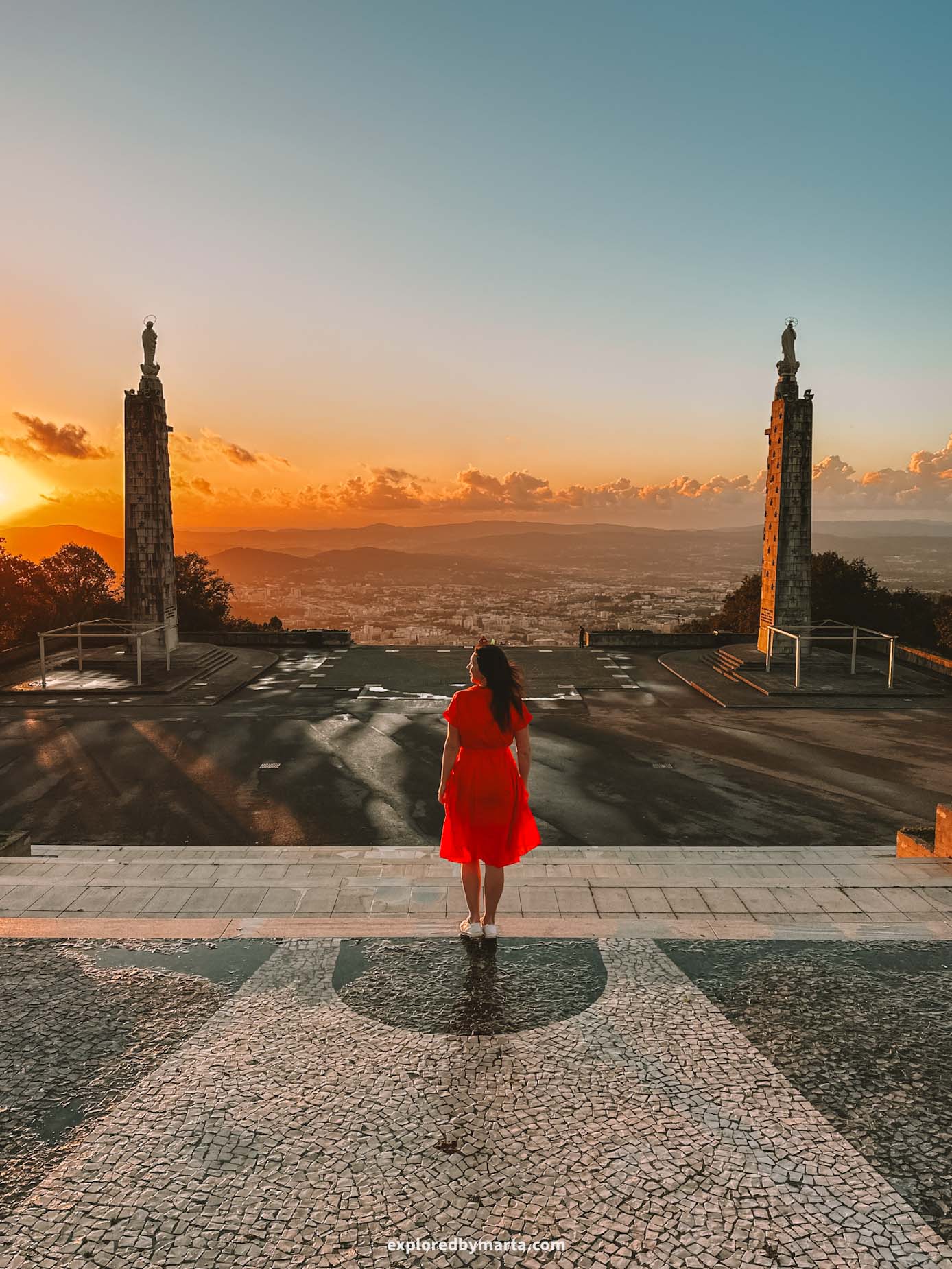 Braga, Portugal-panoramic sunset view from Sanctuary of Our Lady of Sameiro