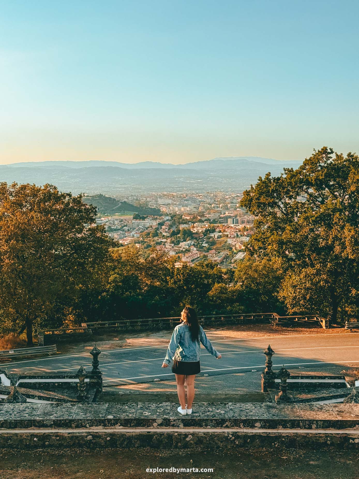 Braga, Portugal-view of Braga from Santuário de Santa Maria Madalena de Falperra