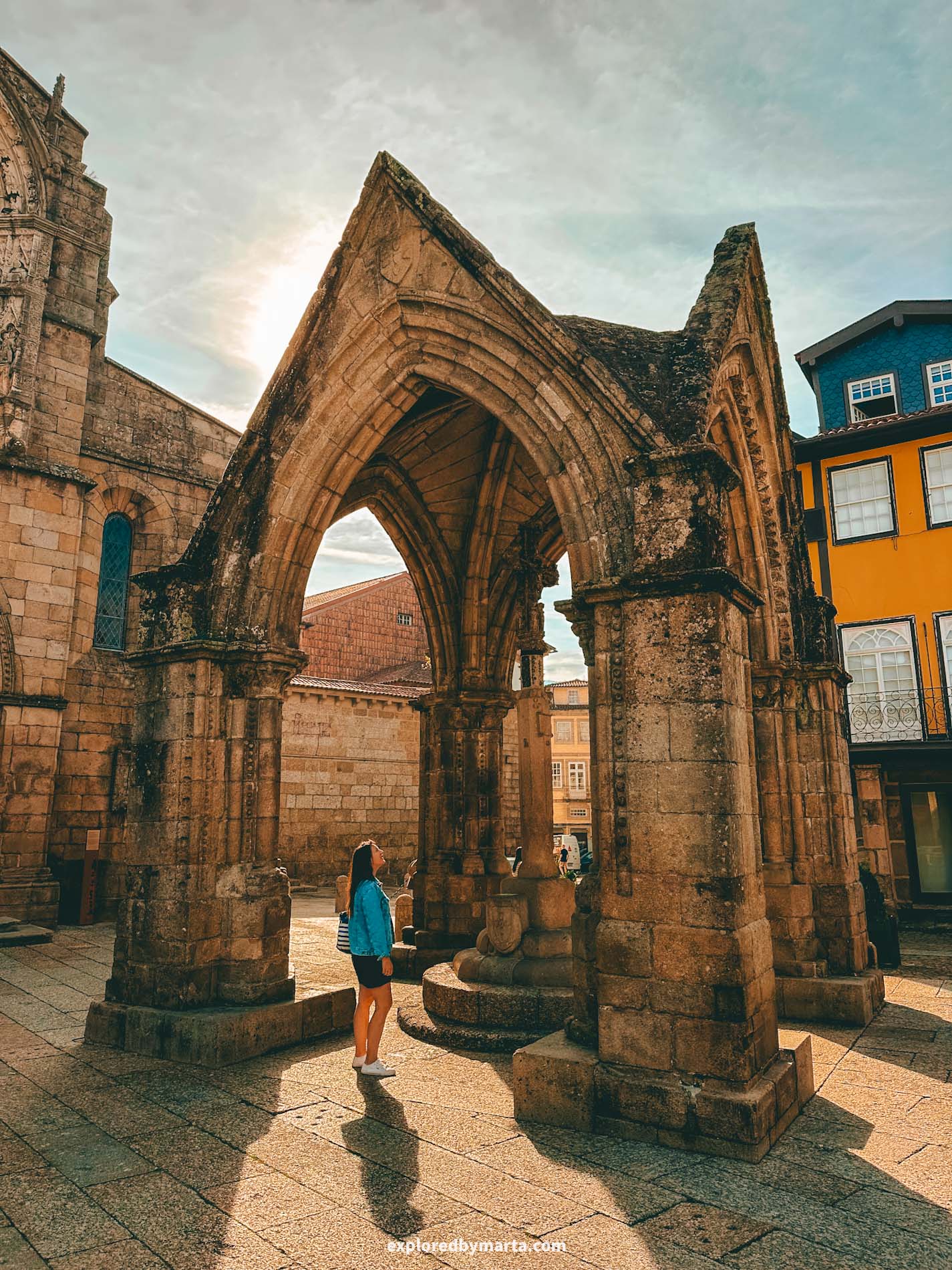 Guimaraes, Portugal-Largo da Oliveira medieval square in Guimaraes