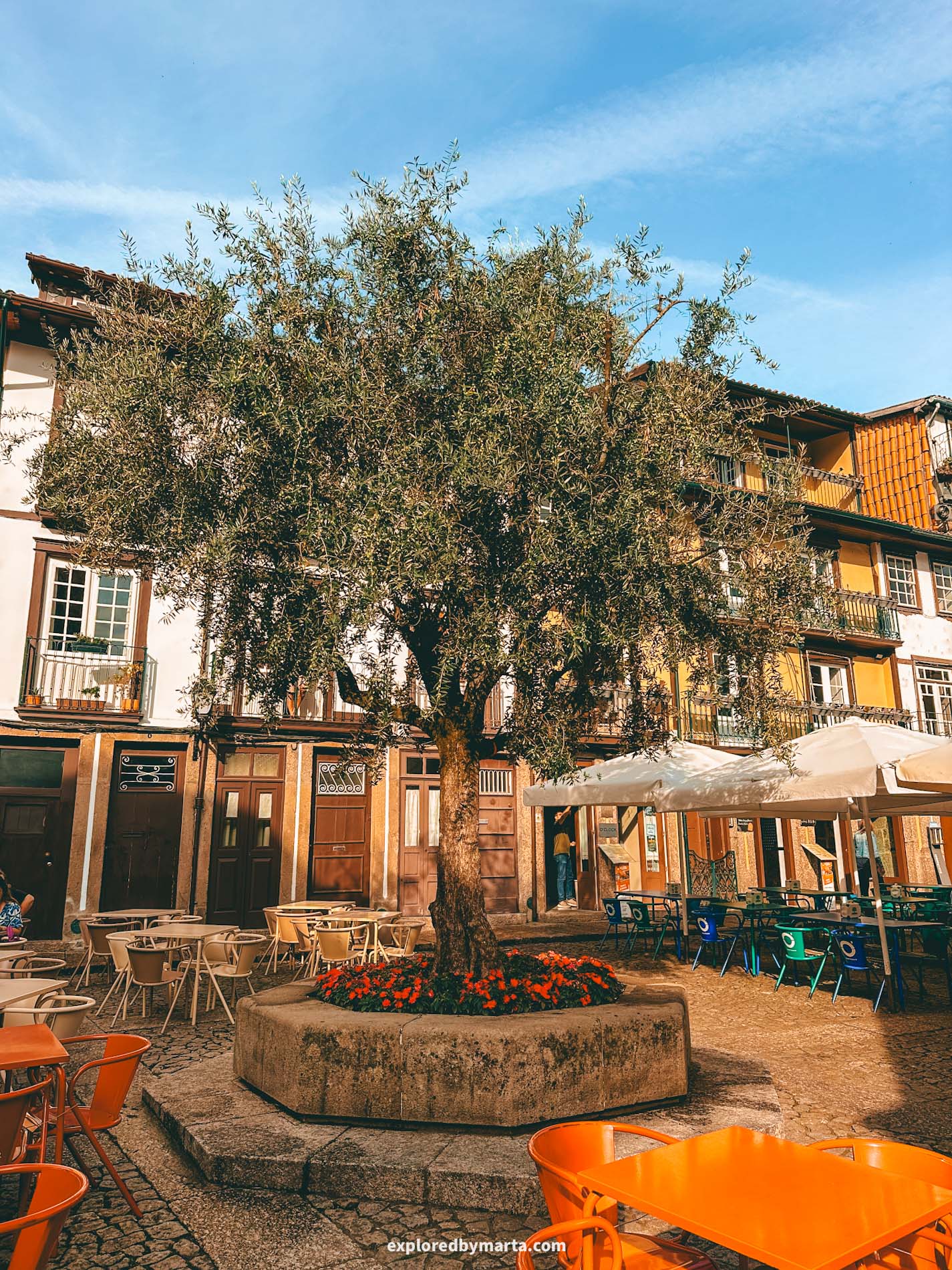 Guimaraes, Portugal-Largo da Oliveira medieval square in Guimaraes